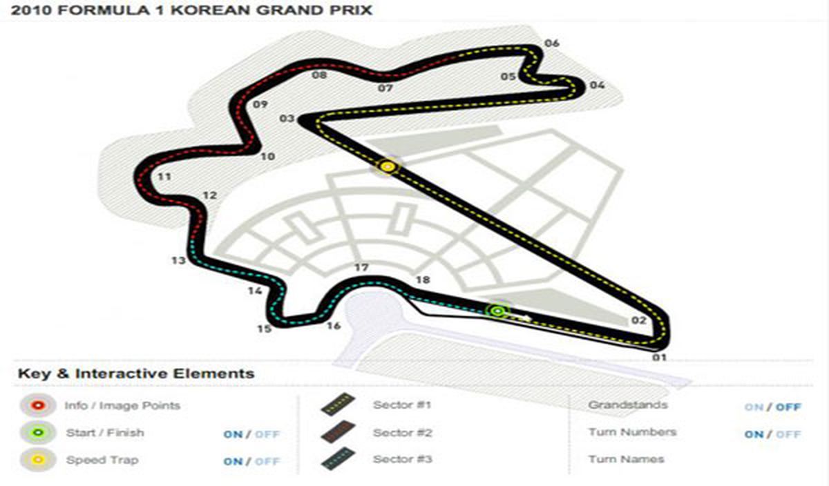 Este es el trazado del circuito que los pilotos podrán aprenderse en en F1 2010