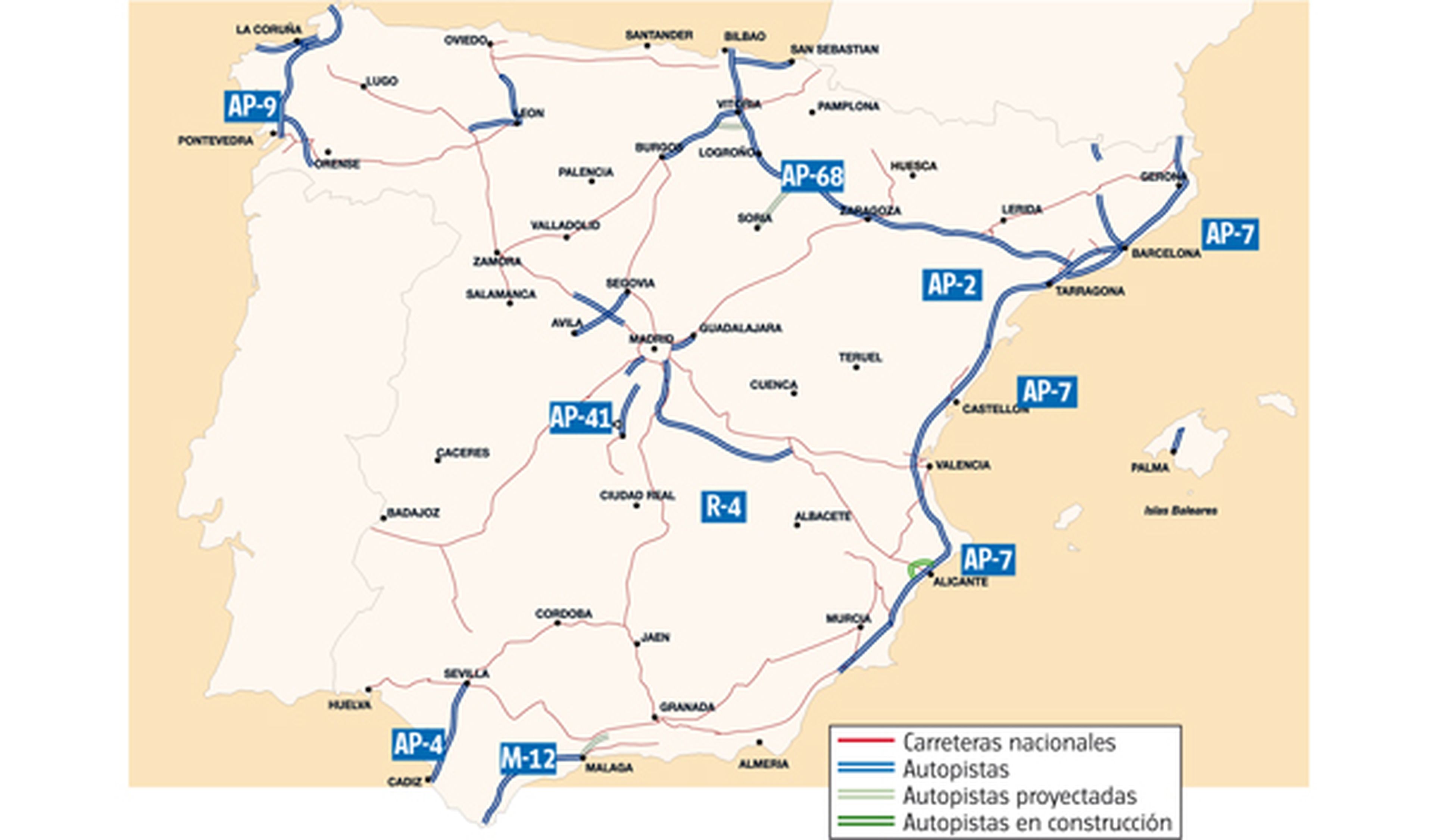 Mapa de las autopistas de peaje en España, tipo de carreteras, los precios y mucho más en nuestro artículo