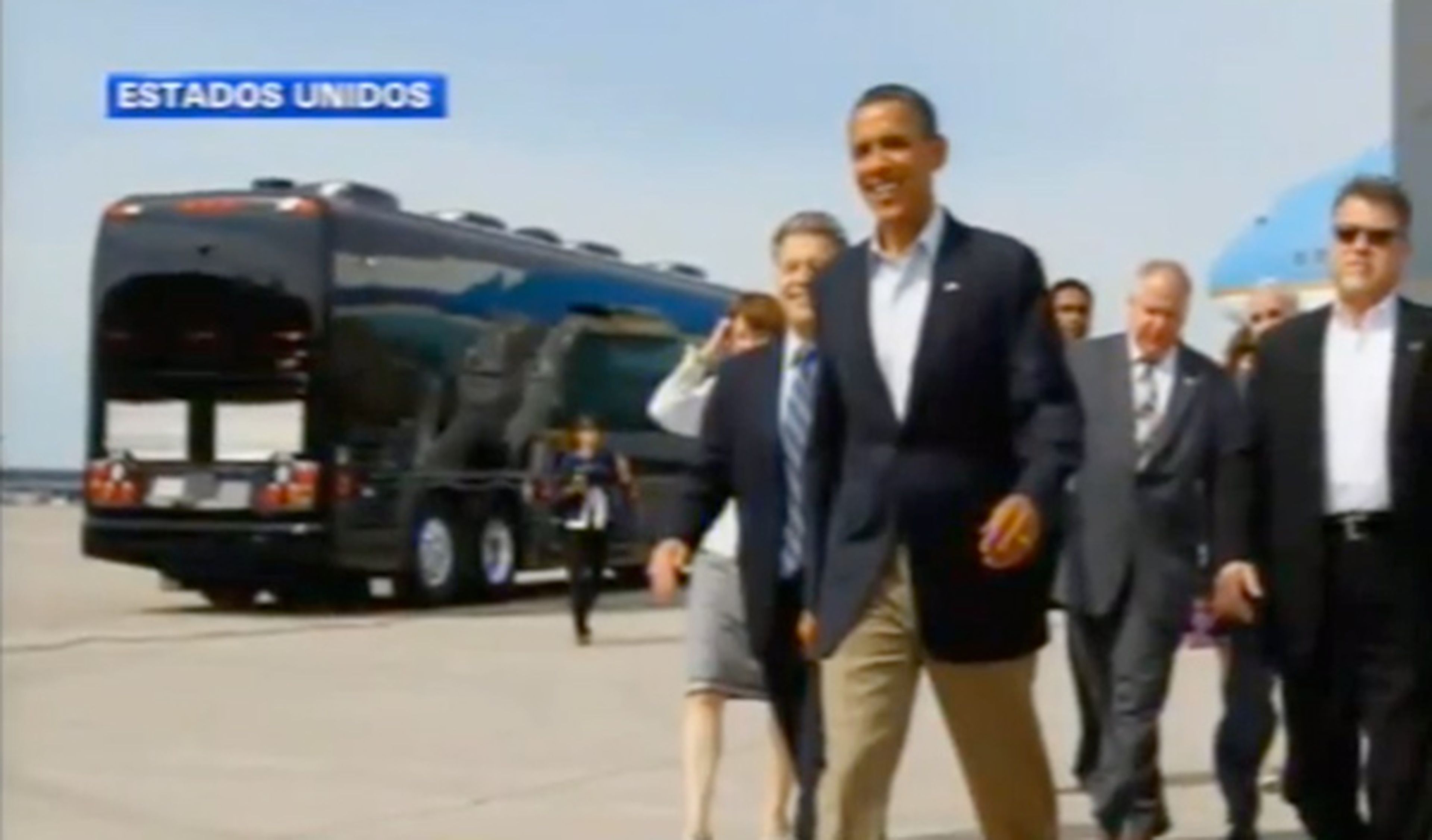 Obama estrena el 'Bus Force One'