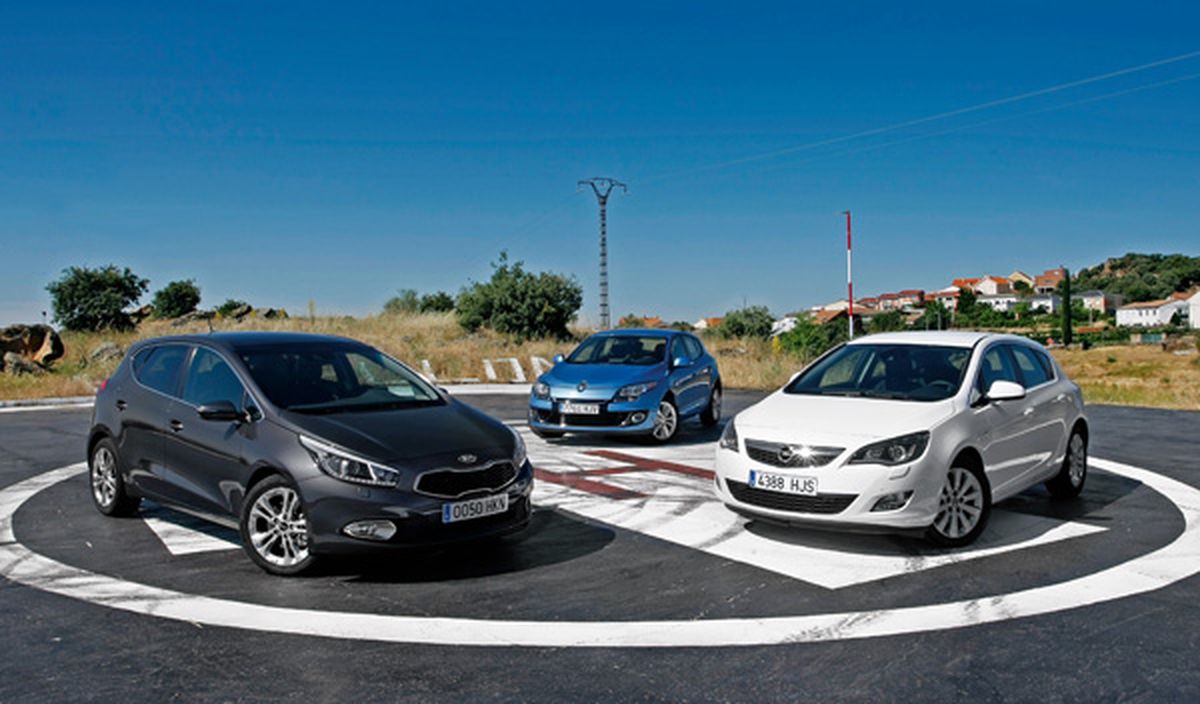Kia Ceed vs Opel Astra vs Renault Mégane delantera