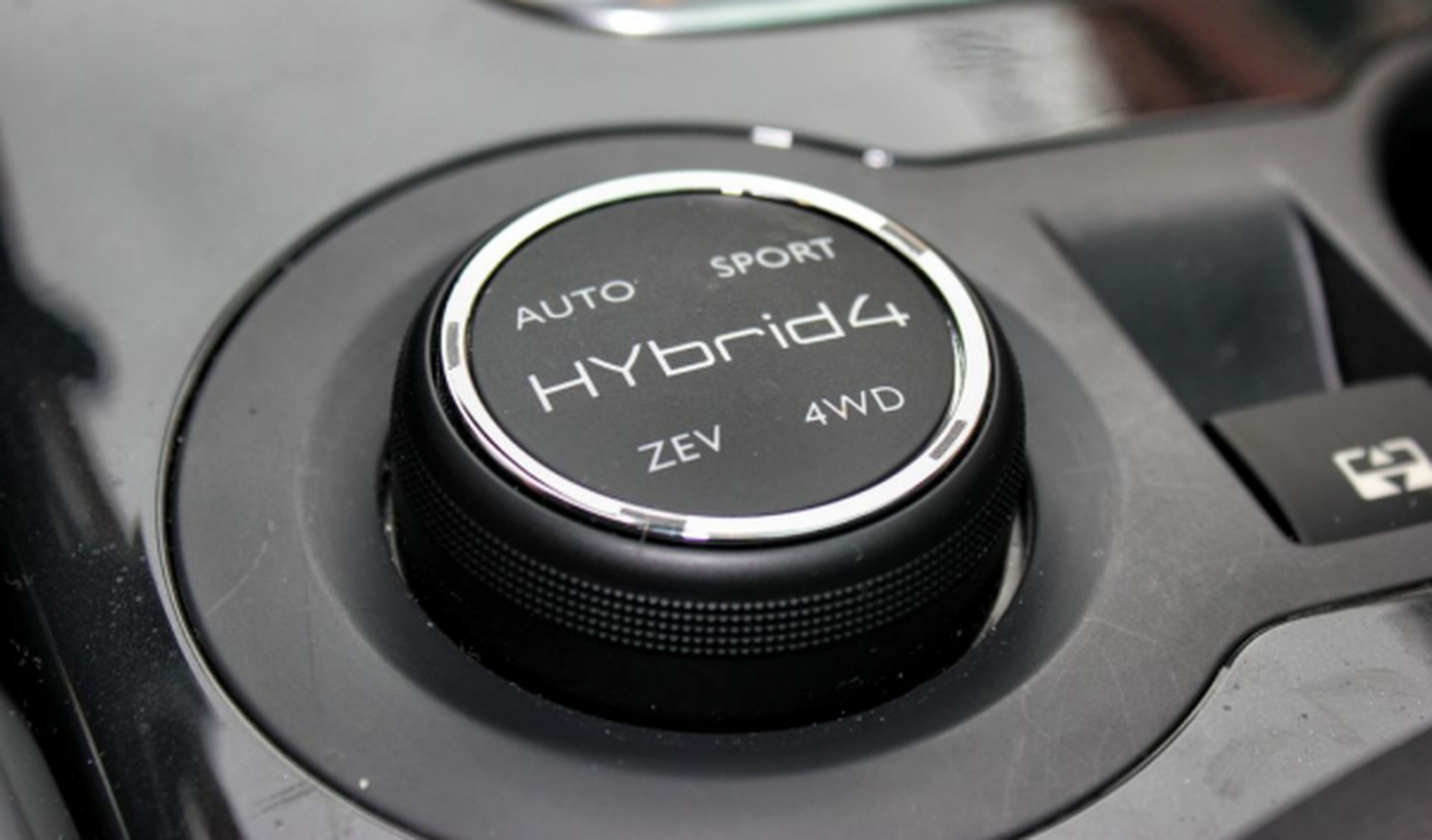 Selector de modos Peugeot 3008 Hybrid4 en cuesta