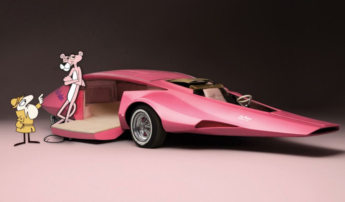 El coche de la Pantera Rosa dibujos