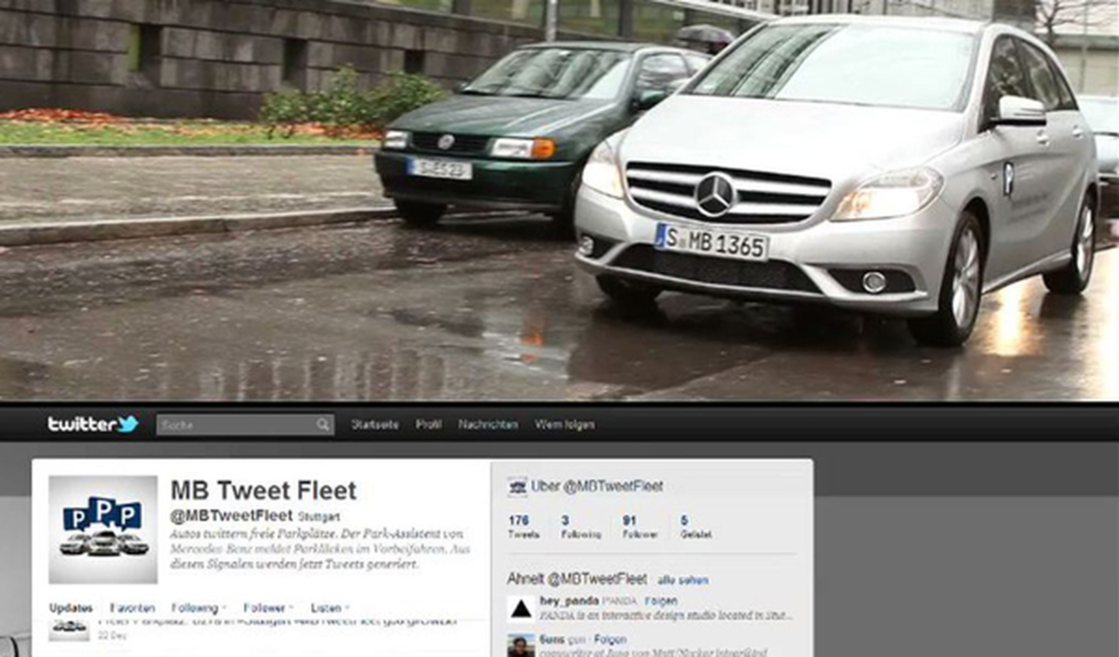 Un Mercedes que tuitea huecos de aparcamiento libres
