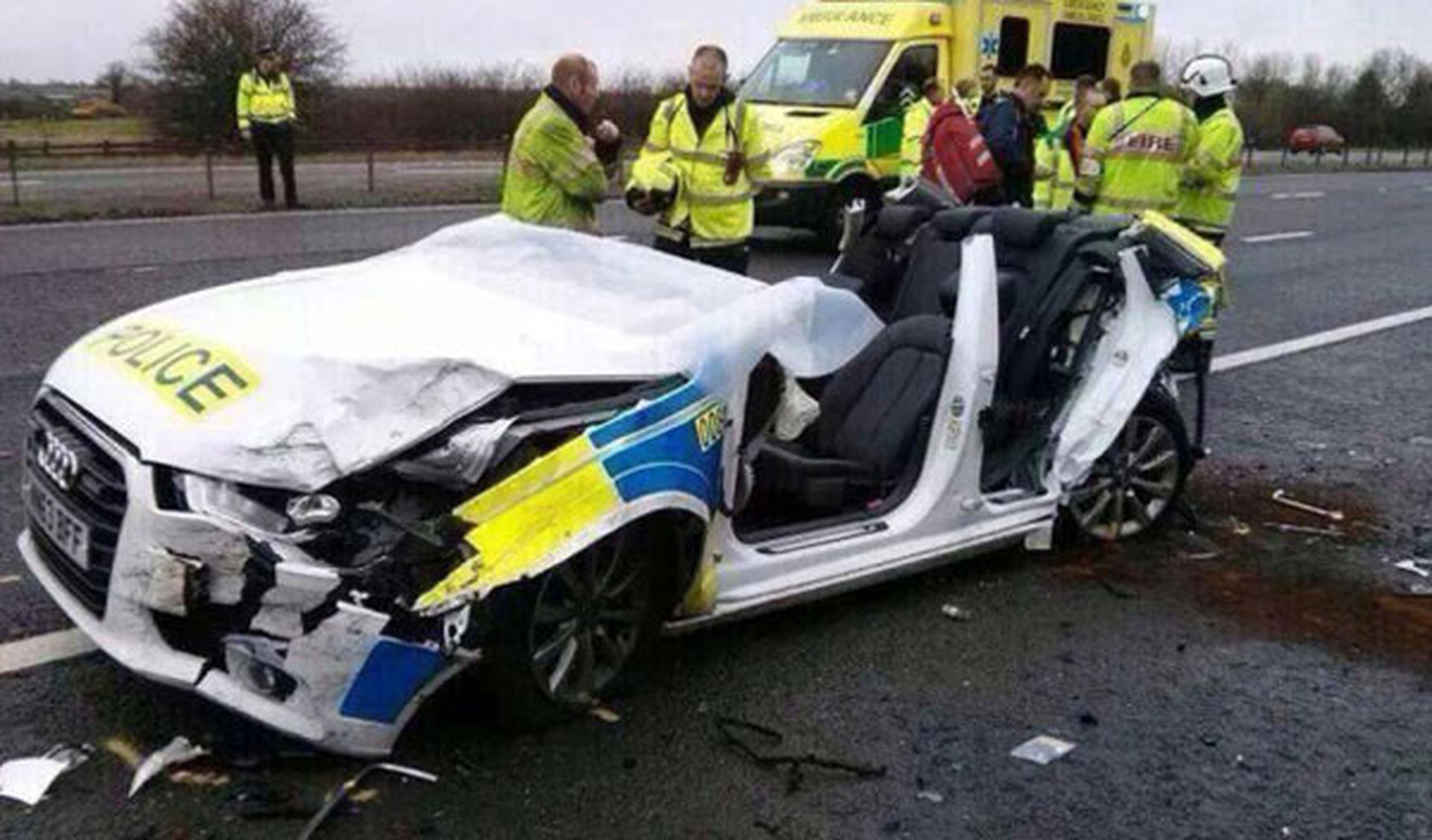 Accidente de un Audi A6 de la Policía en Reino Unido