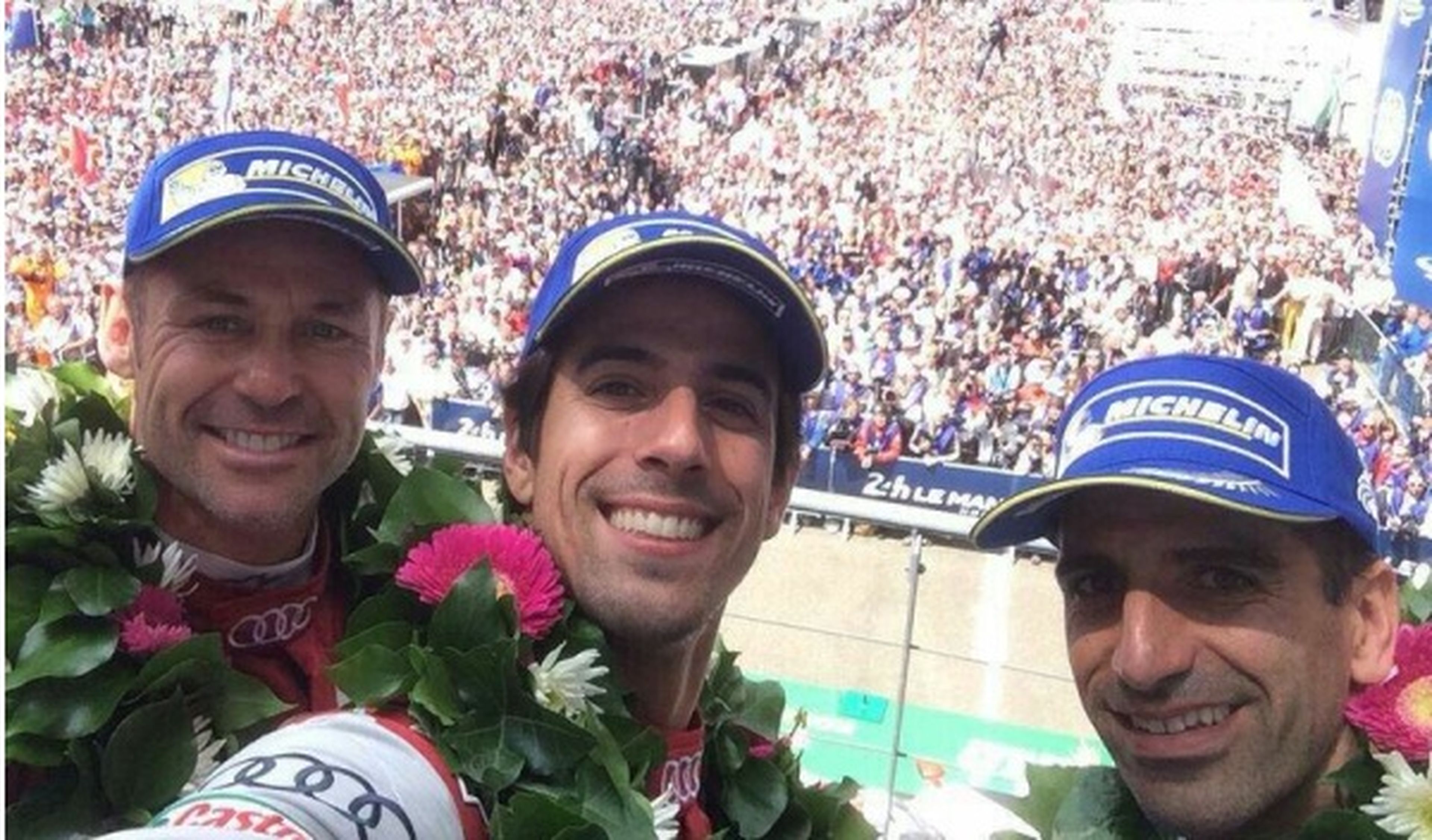 Gené podio Le Mans 2014