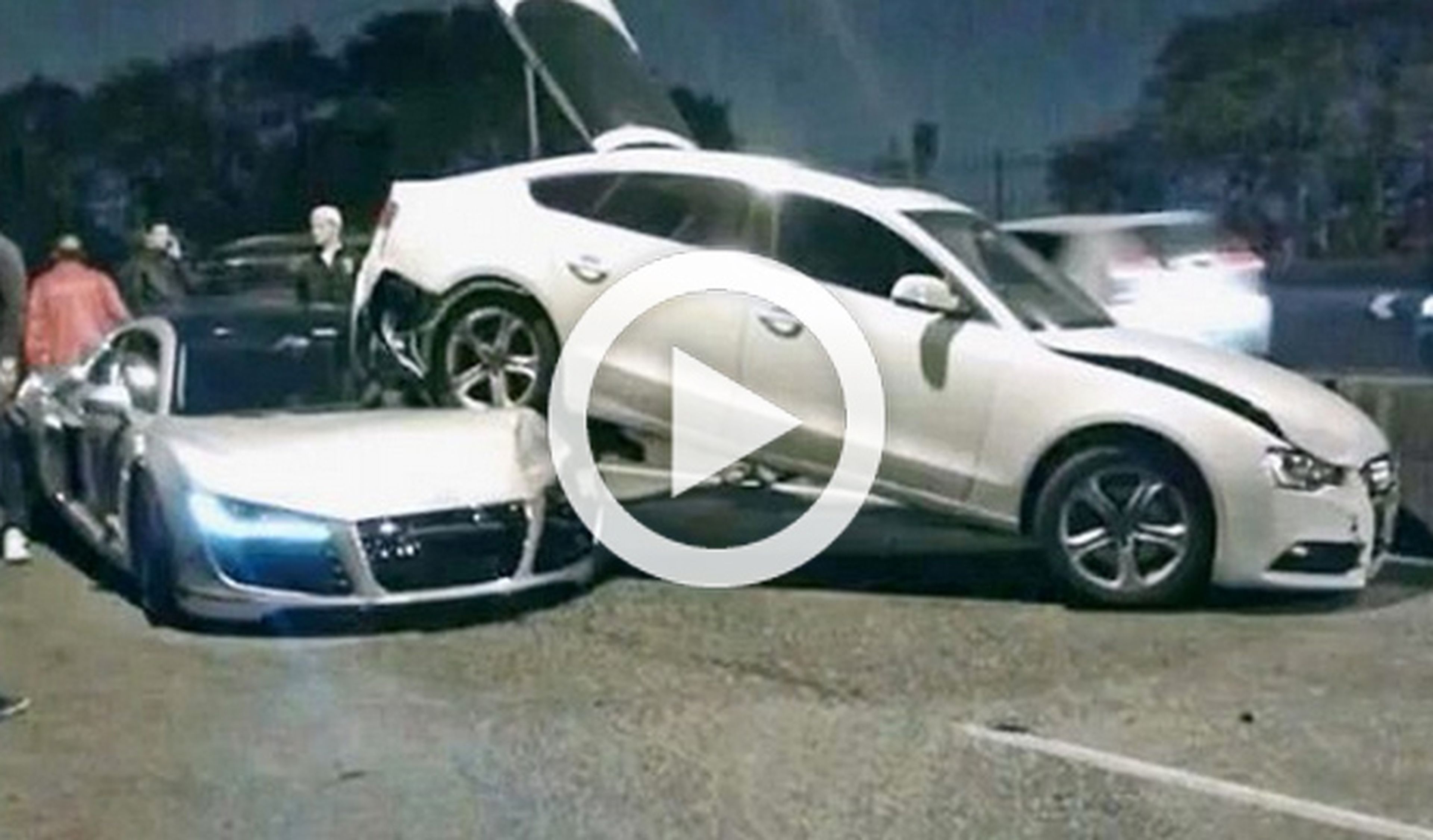Accidente: un Audi R8 se mete debajo de un A5 Sportback