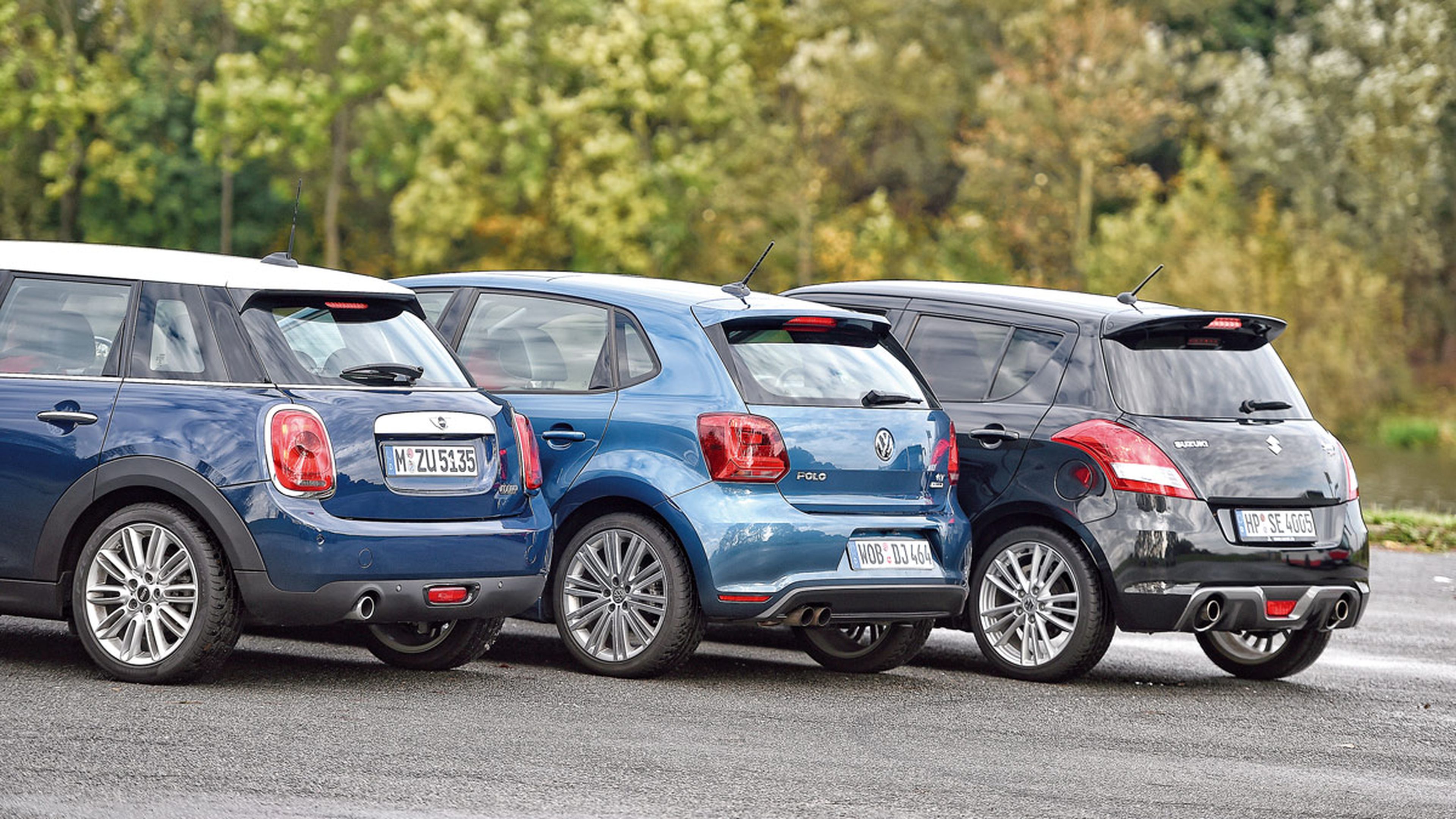 Comparativa: Mini Cooper vs Suzuki Swift Sport y VW Polo GT