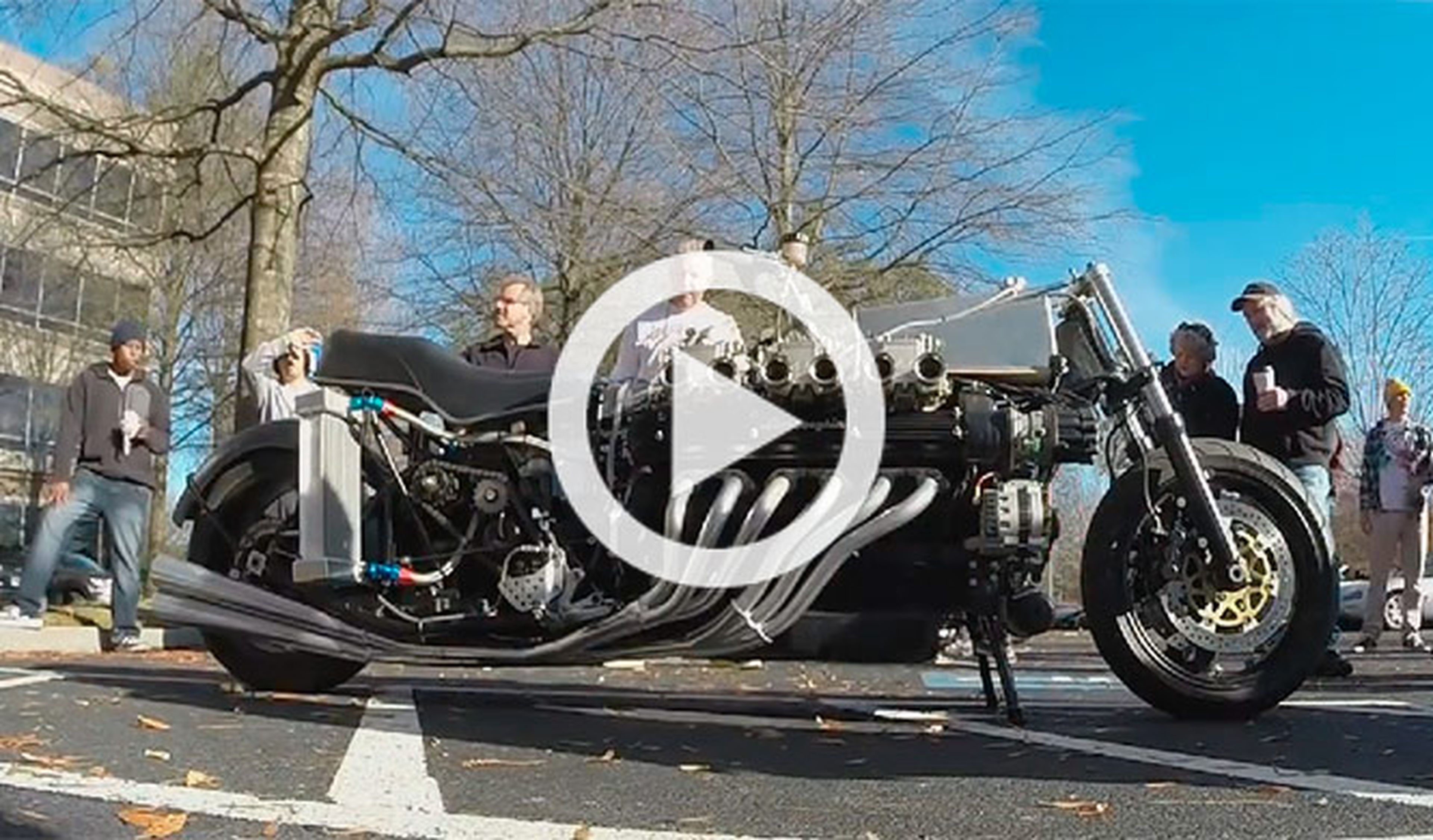 De locos: una moto con motor Lamborghini V12
