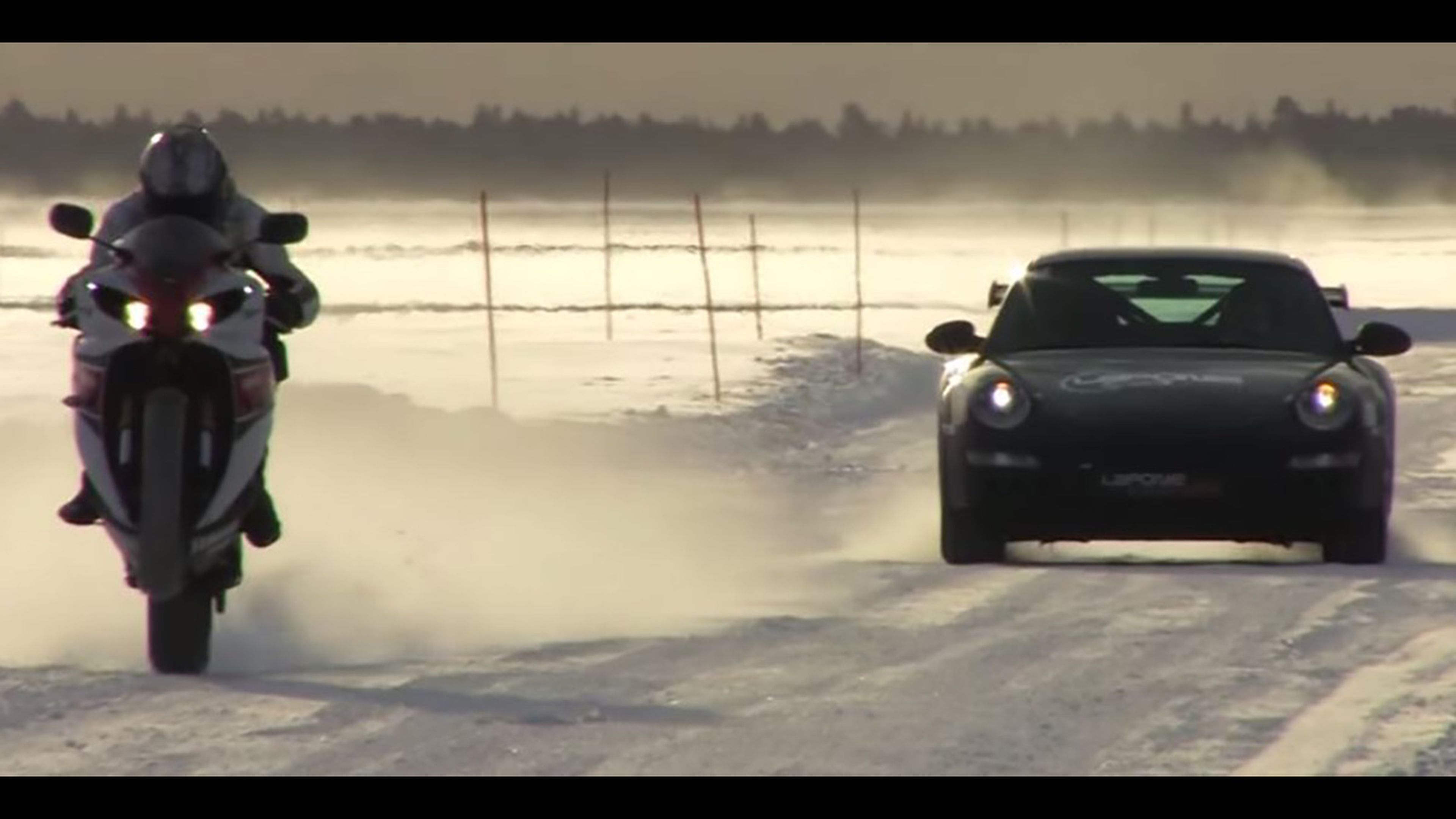 Vídeo: Yamaha YZF R1 a 258 km/h sobre hielo