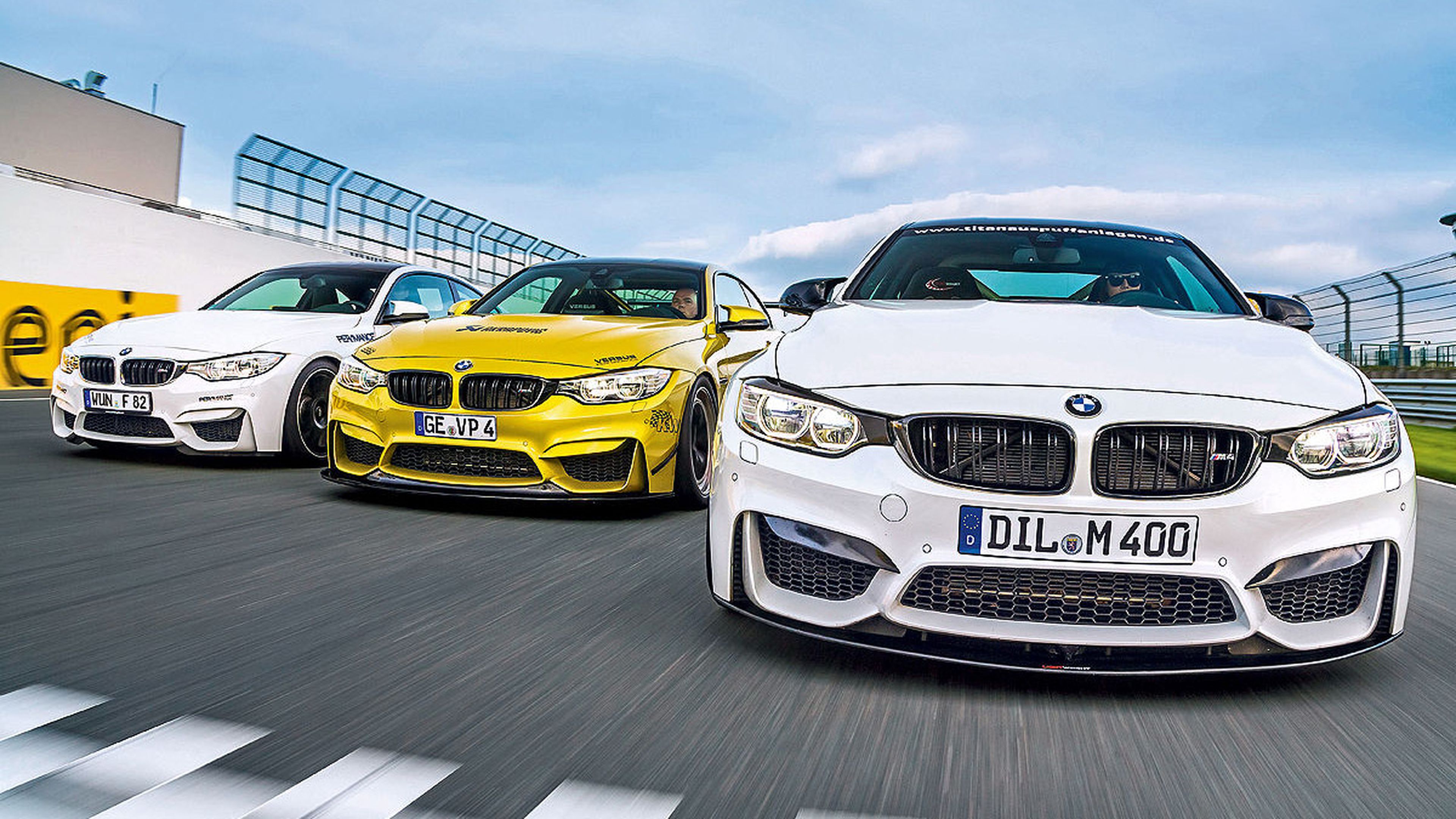 Tres BMW M4 radicales