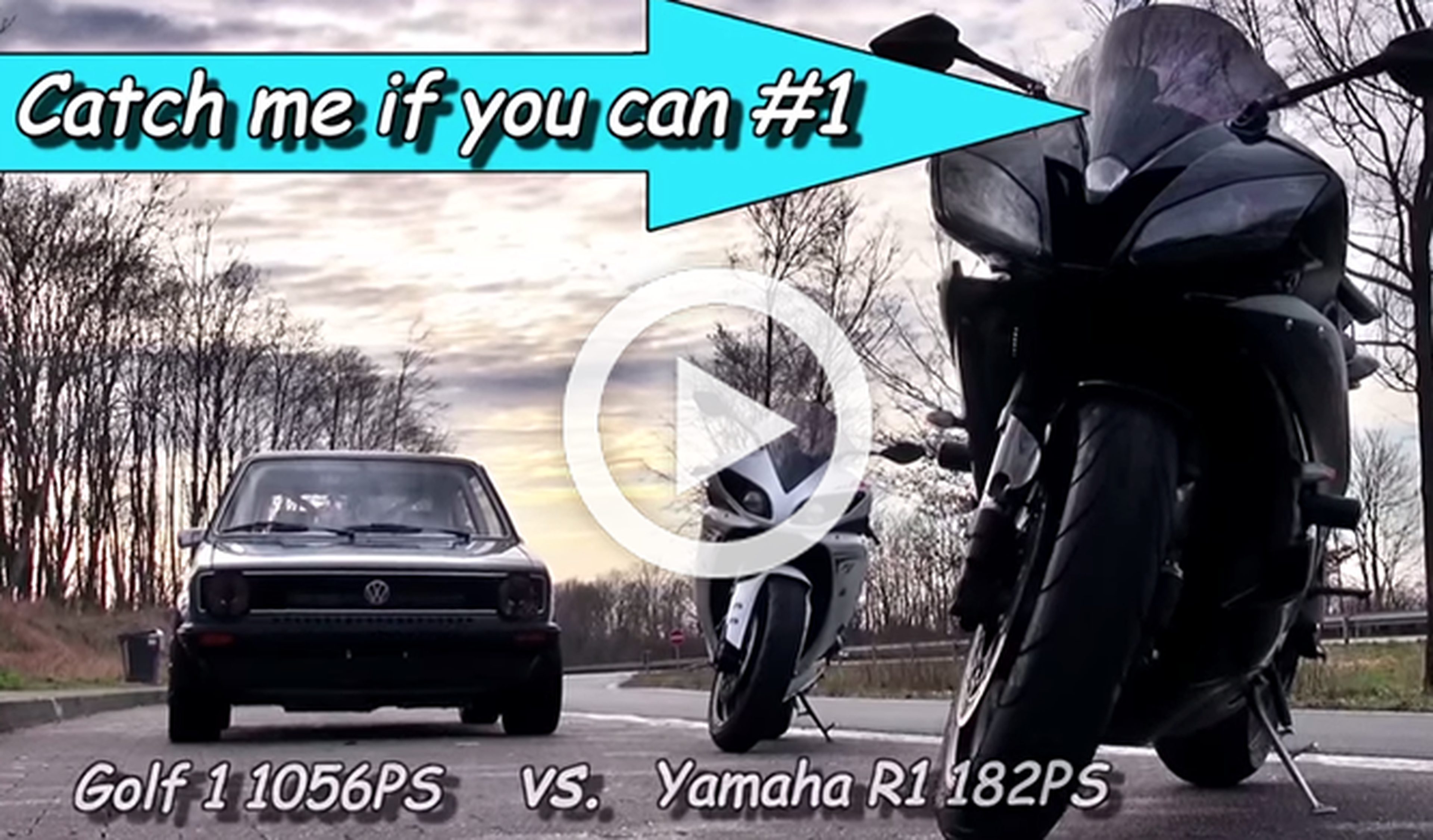 Un Golf de 1.000 CV contra una Yamaha R1, ¿quién ganará?