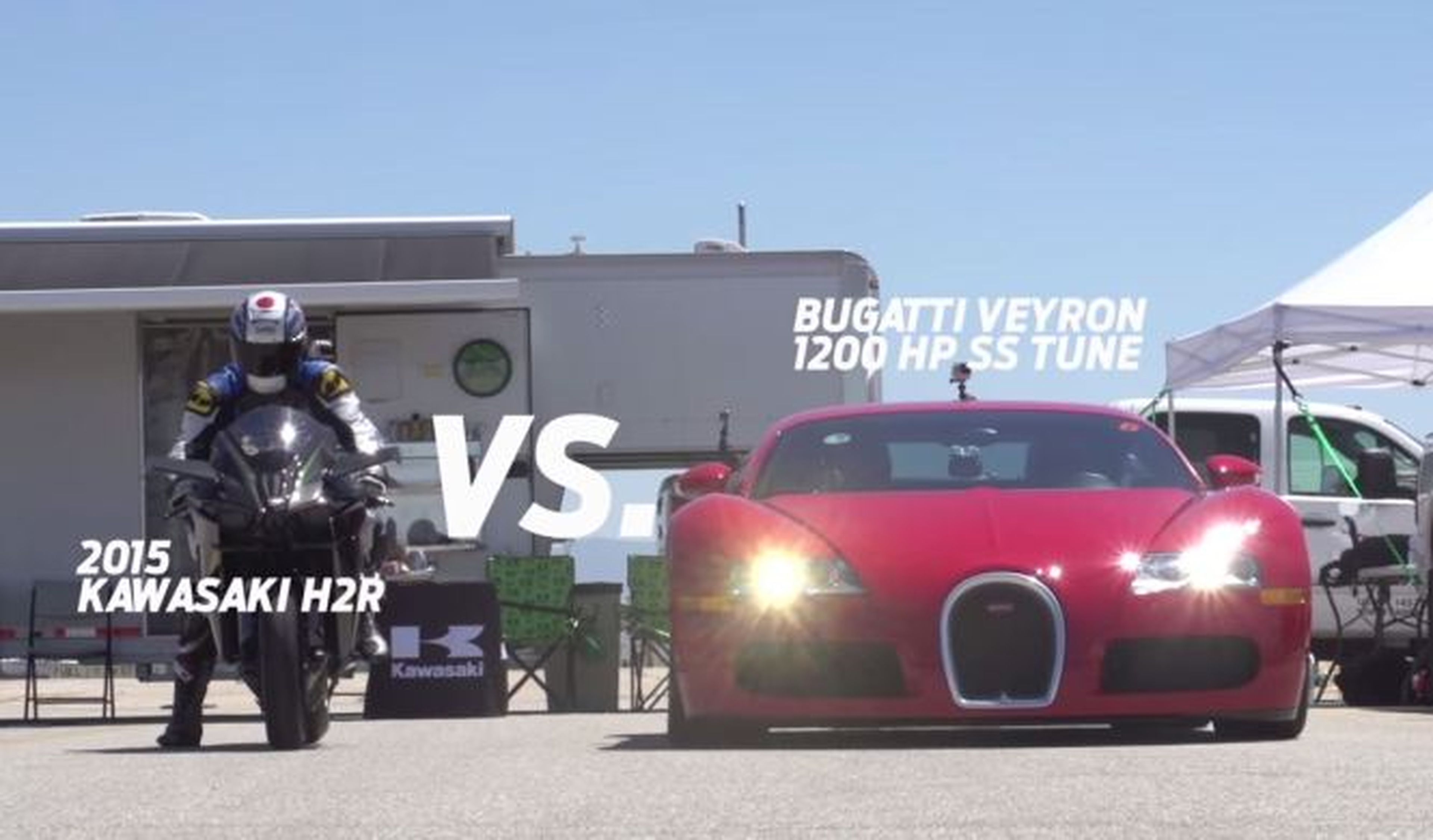 Bugatti Veyron vs. Kawasaki Ninja H2R: ¿quién vencerá?