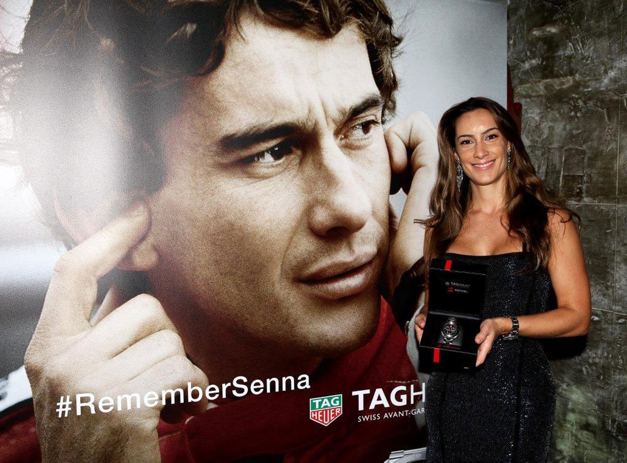 Bianca Senna, sobrina de Ayrton Senna, con el nuevo reloj de Tag Heuer