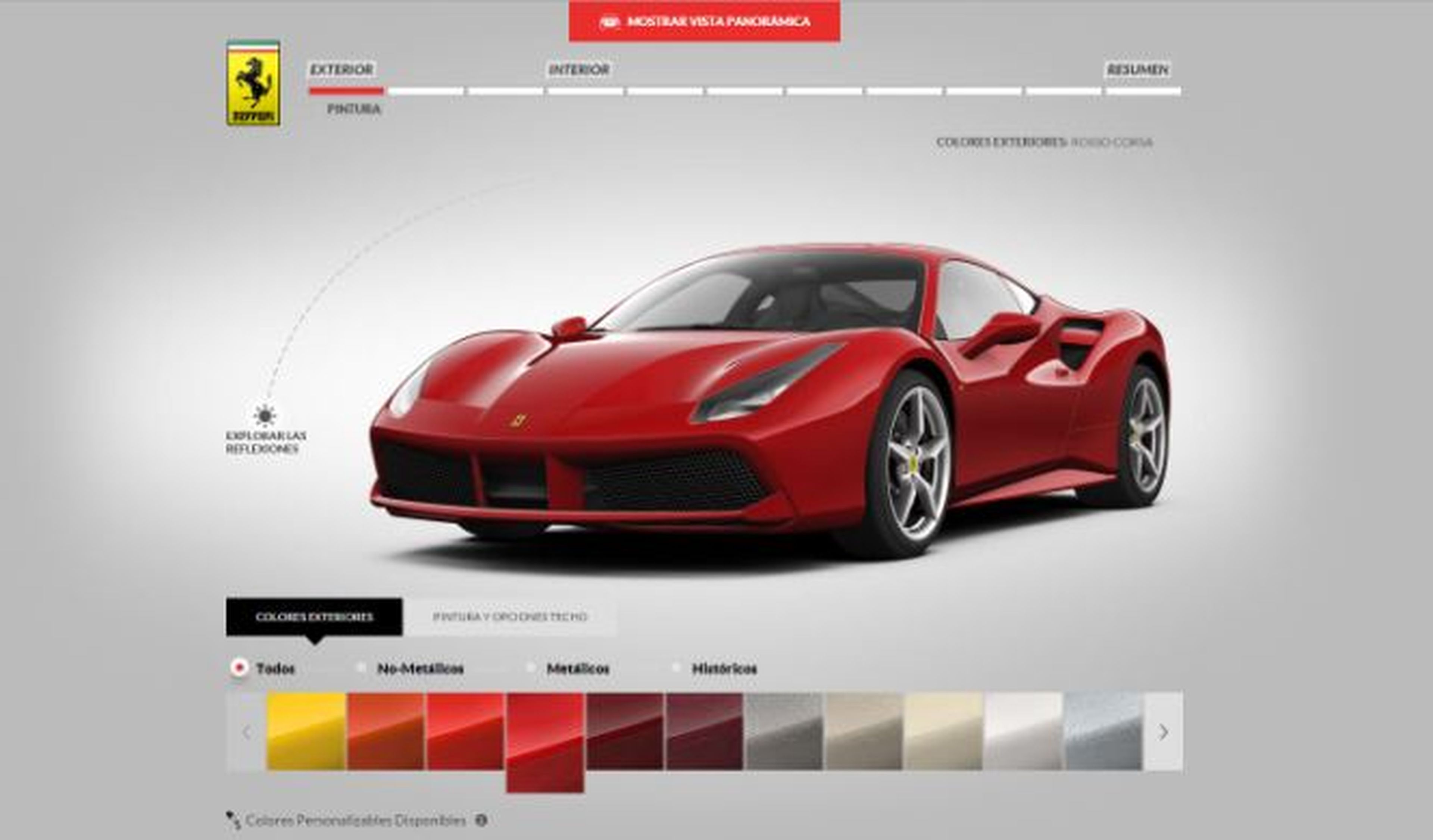 Así es el nuevo configurador del Ferrari 488 GTB