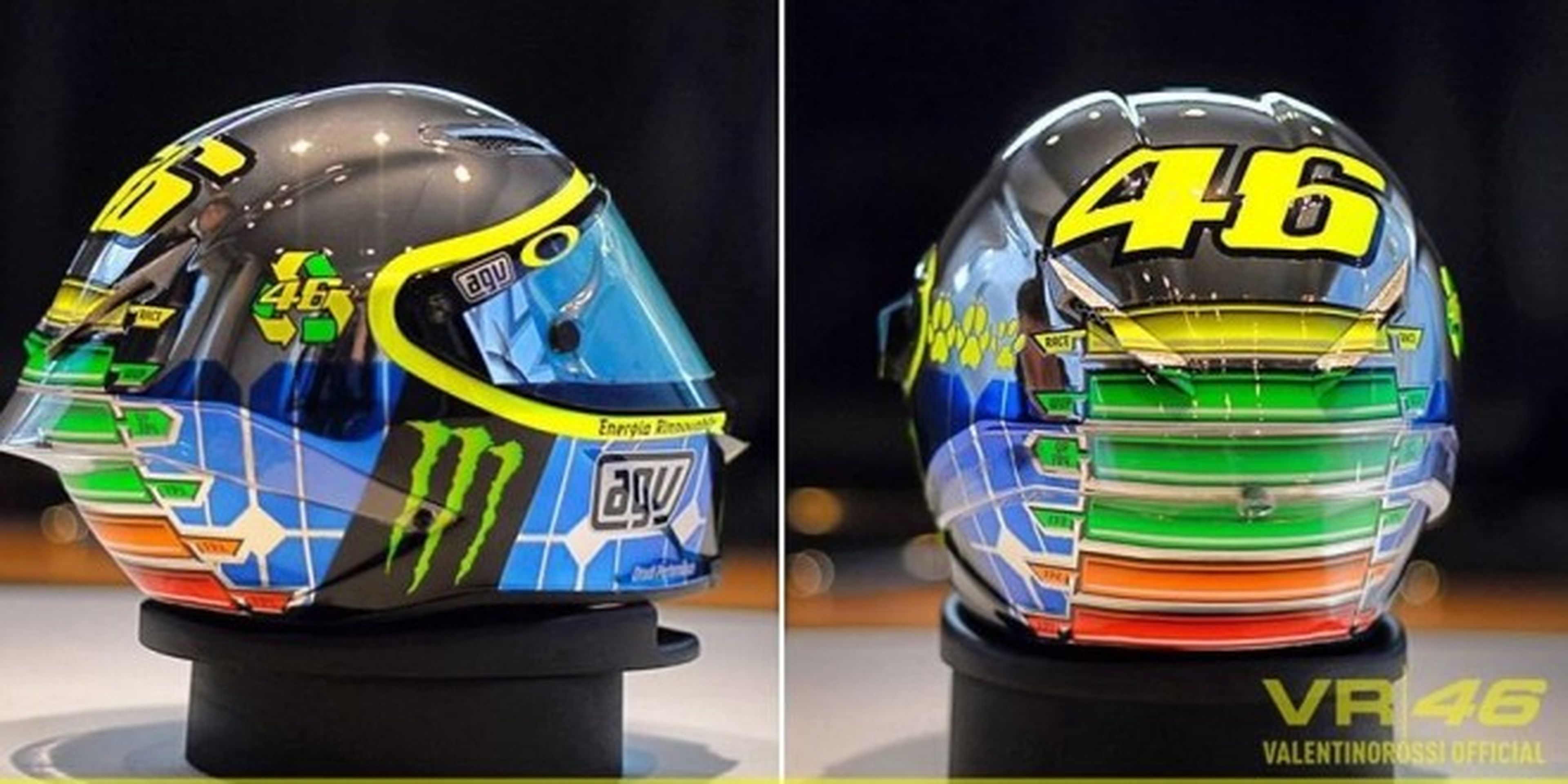 El casco de Valentino Rossi en Mugello 2015