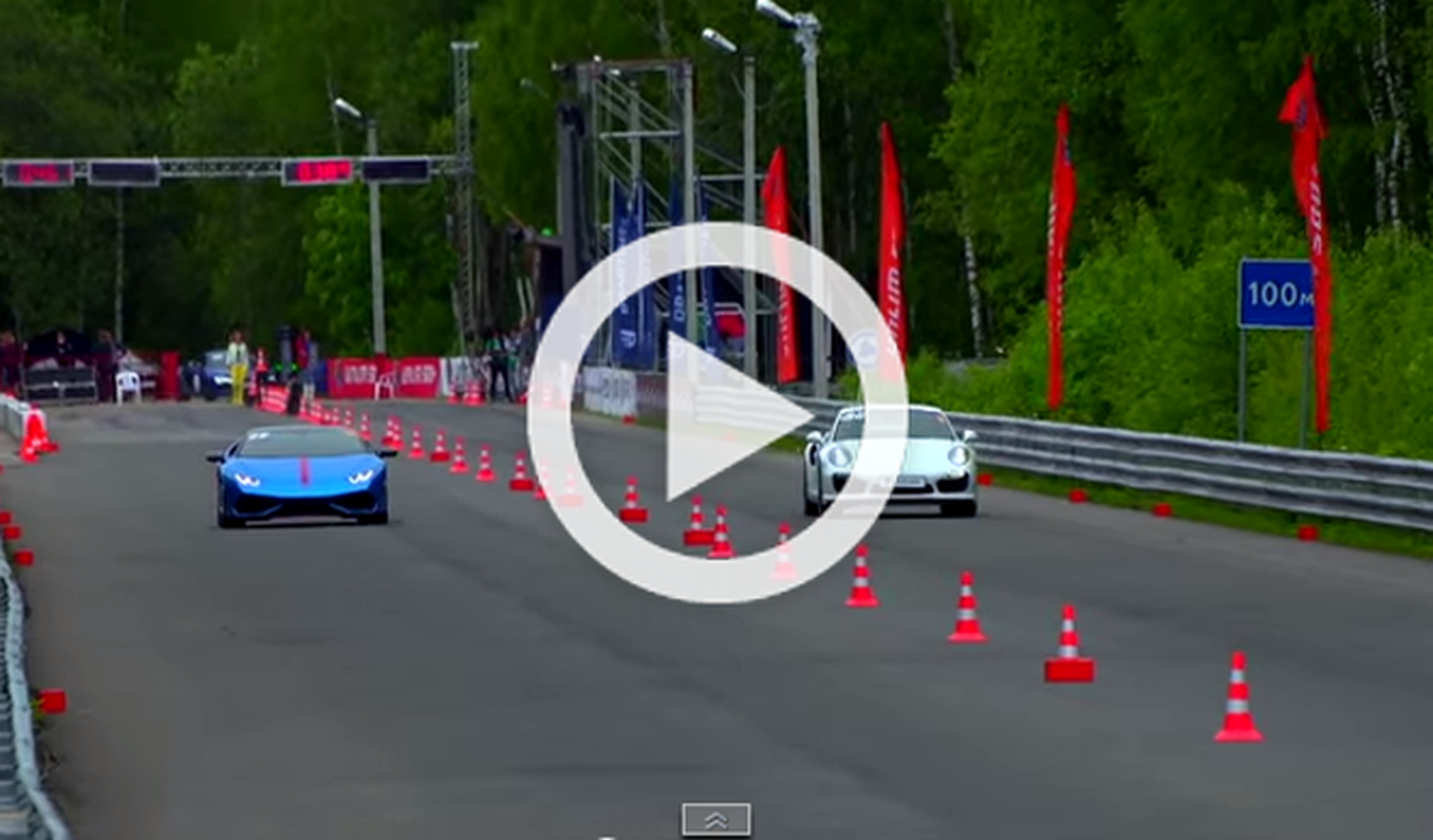 Impresionante drag race: Lambo Huracan contra Porsche 911