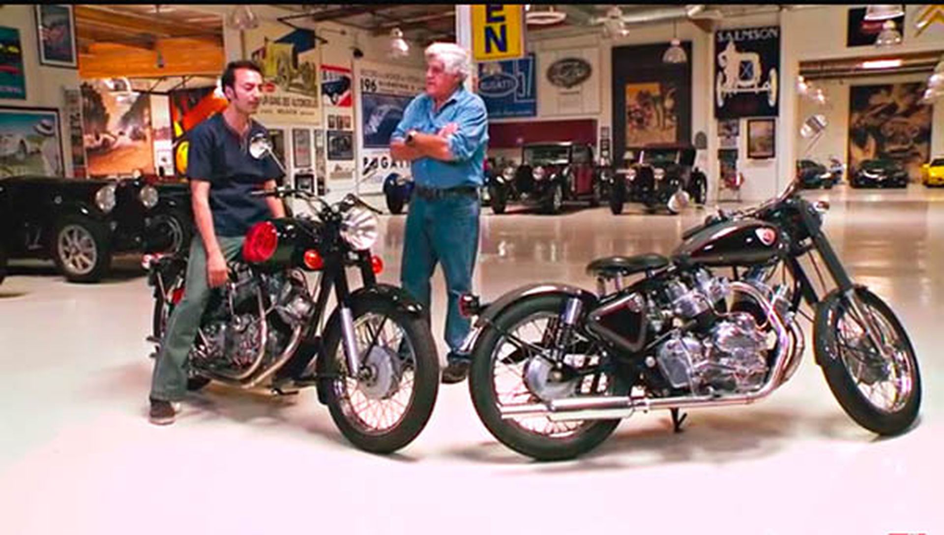 La Royal Enfield Musket indioamericana, con Jay Leno.