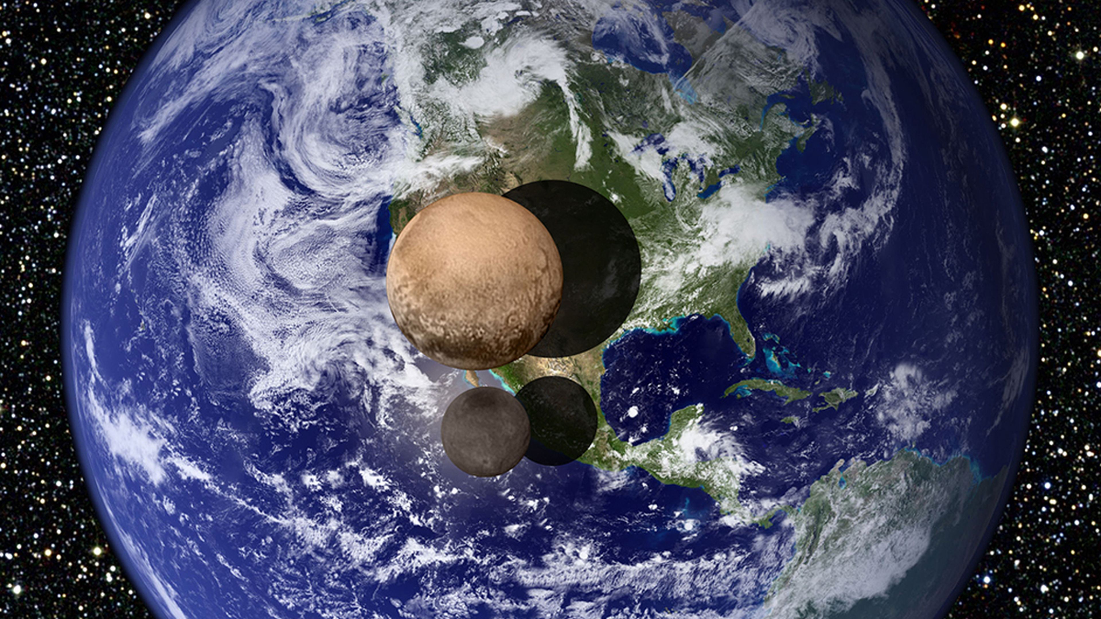la tierra New Horizons y Plutón