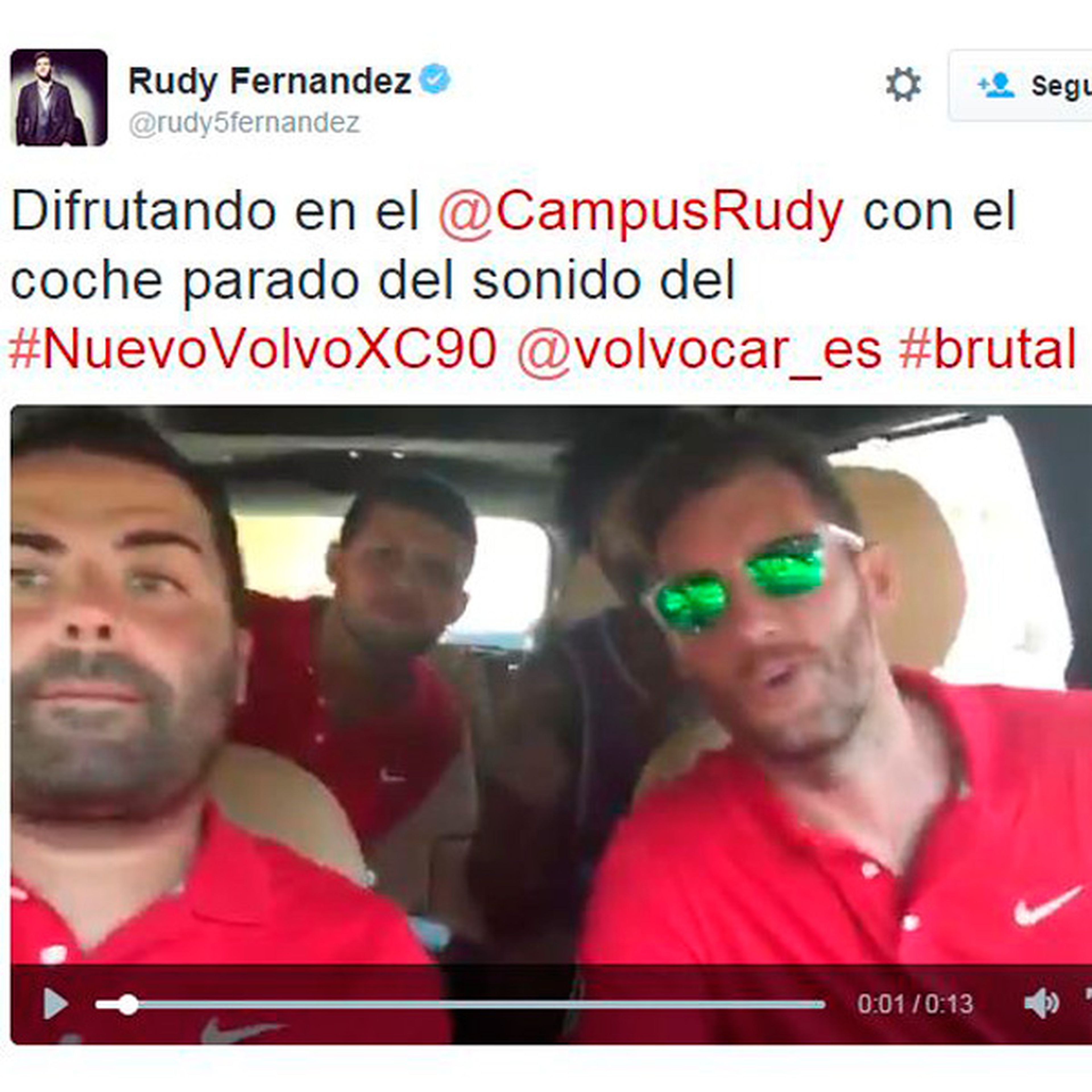 Así se ‘divierte’ Rudy Fernández con el nuevo Volvo XC90