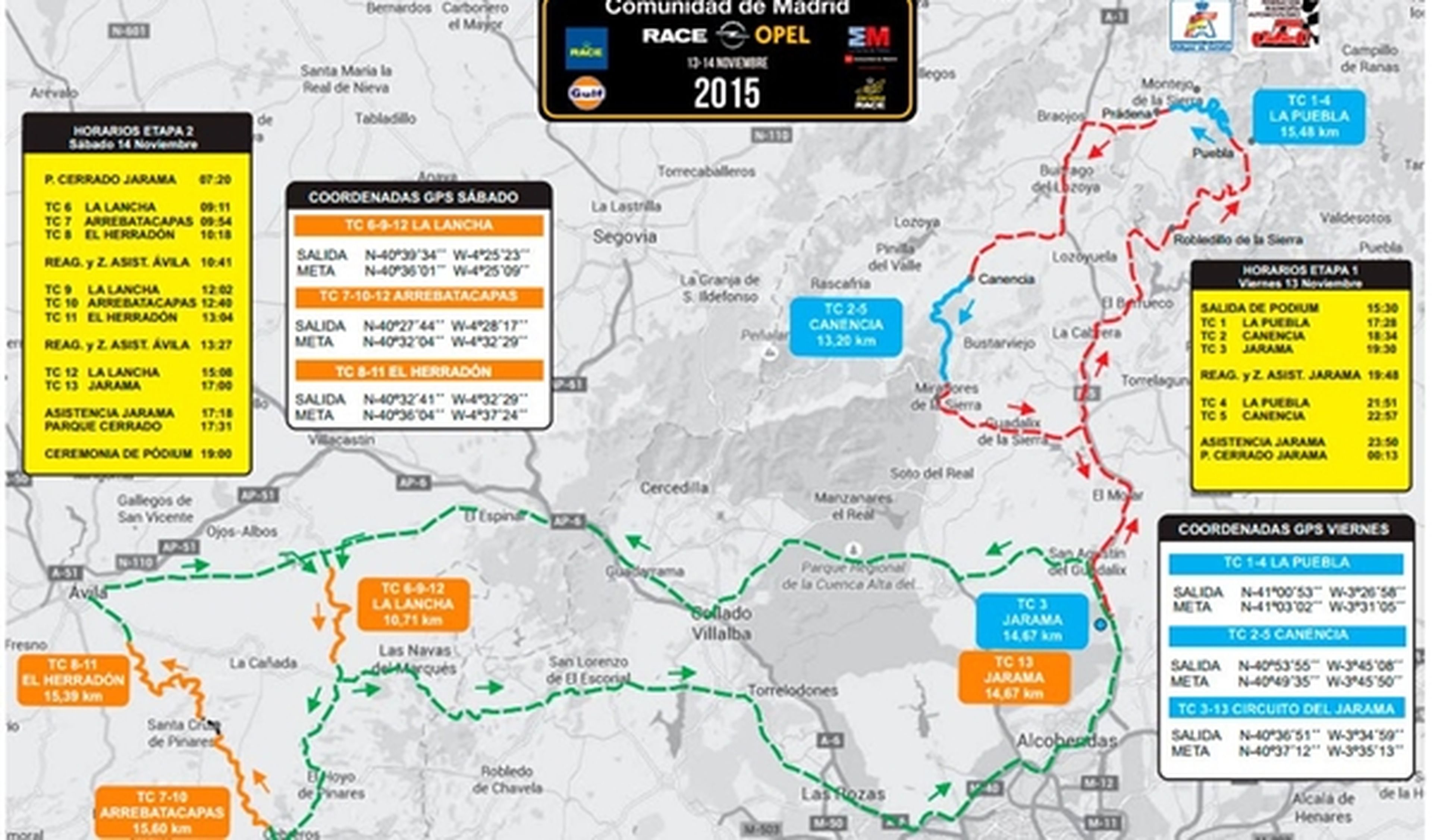 Rally Comunidad Madrid 2015: previo, tramos y horarios