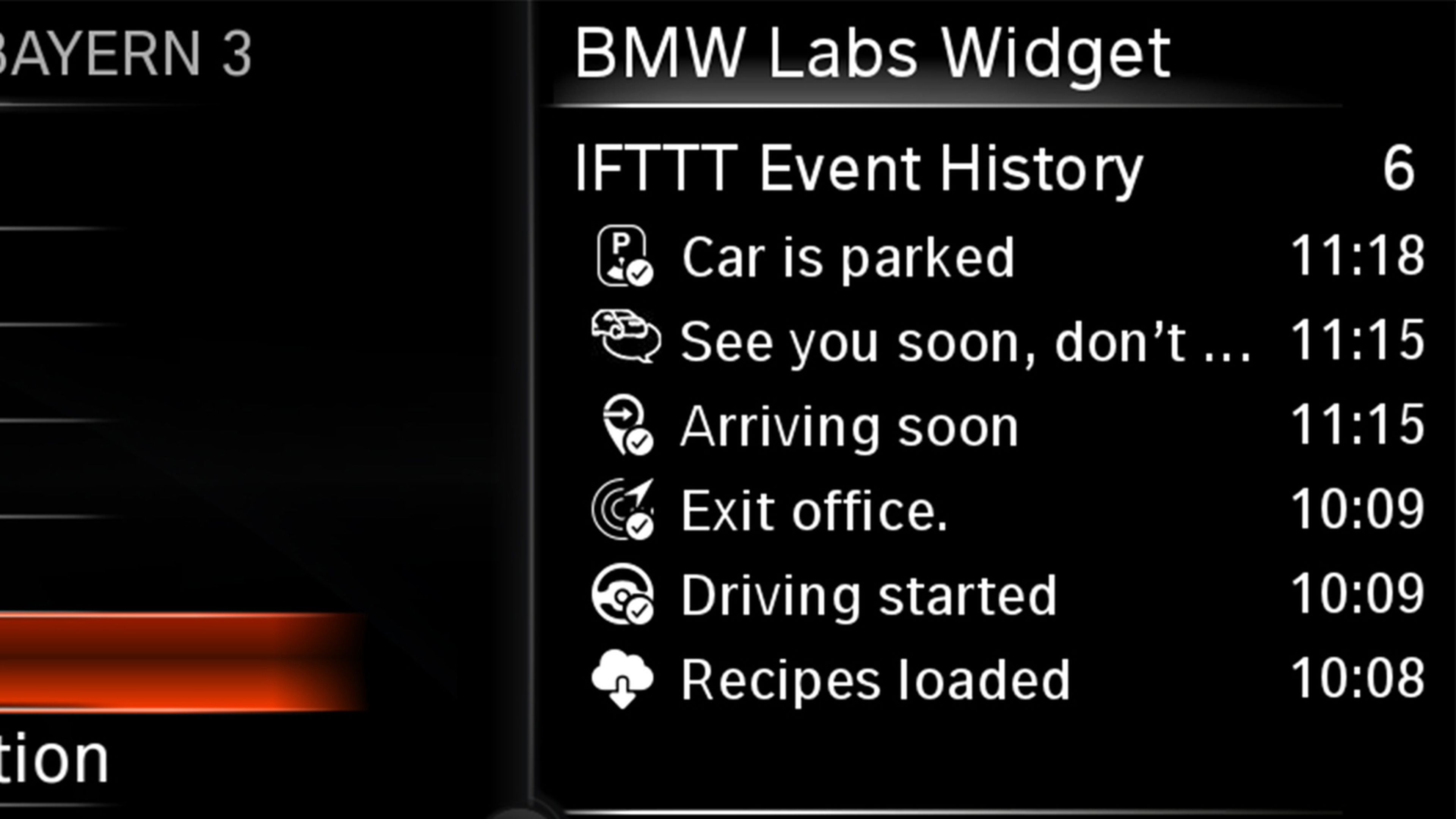 widget sistema bmw connecteddrive