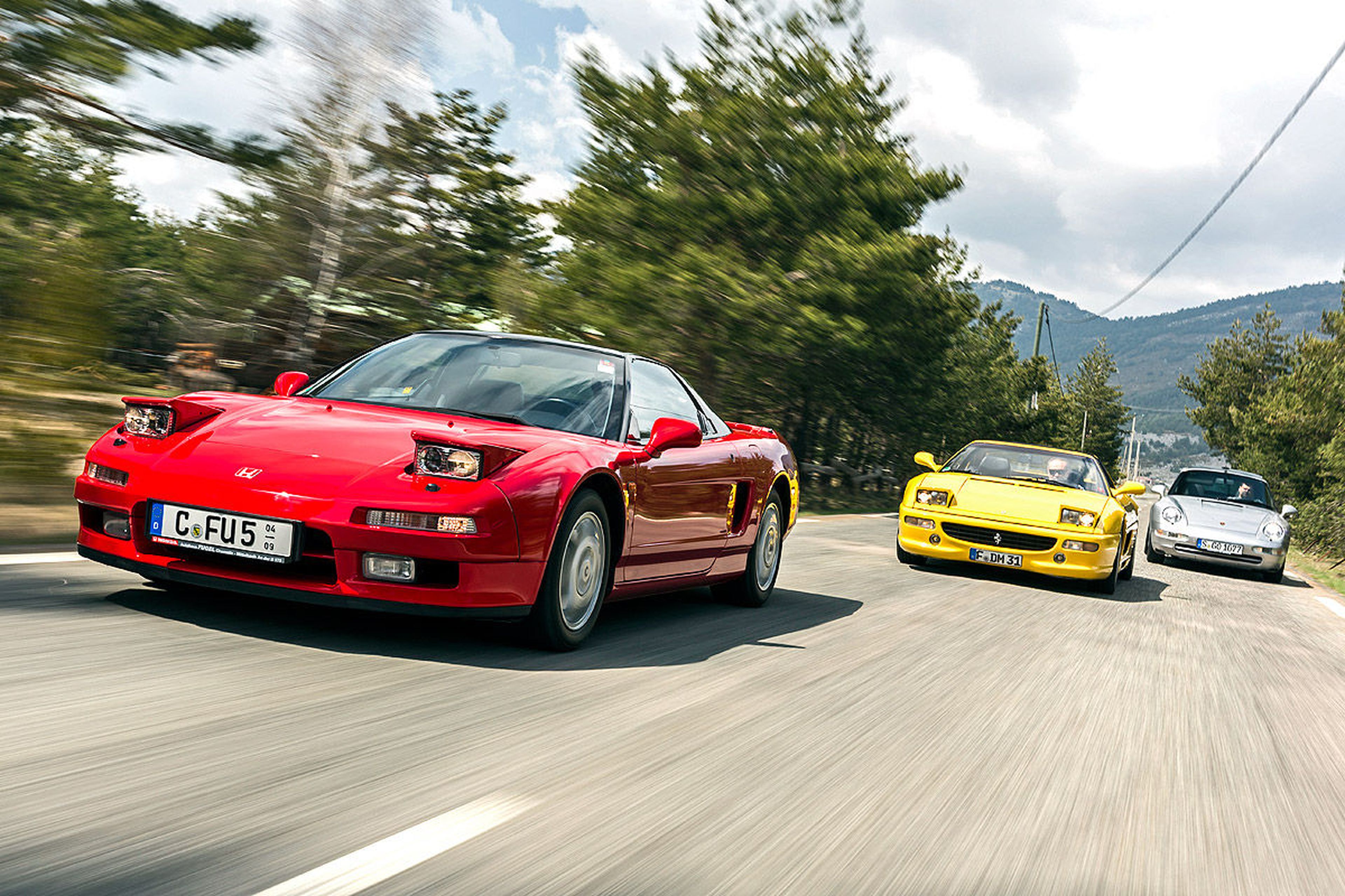 Porsche 911, Honda NSX y Ferrari F355. 3 sueños de los 90