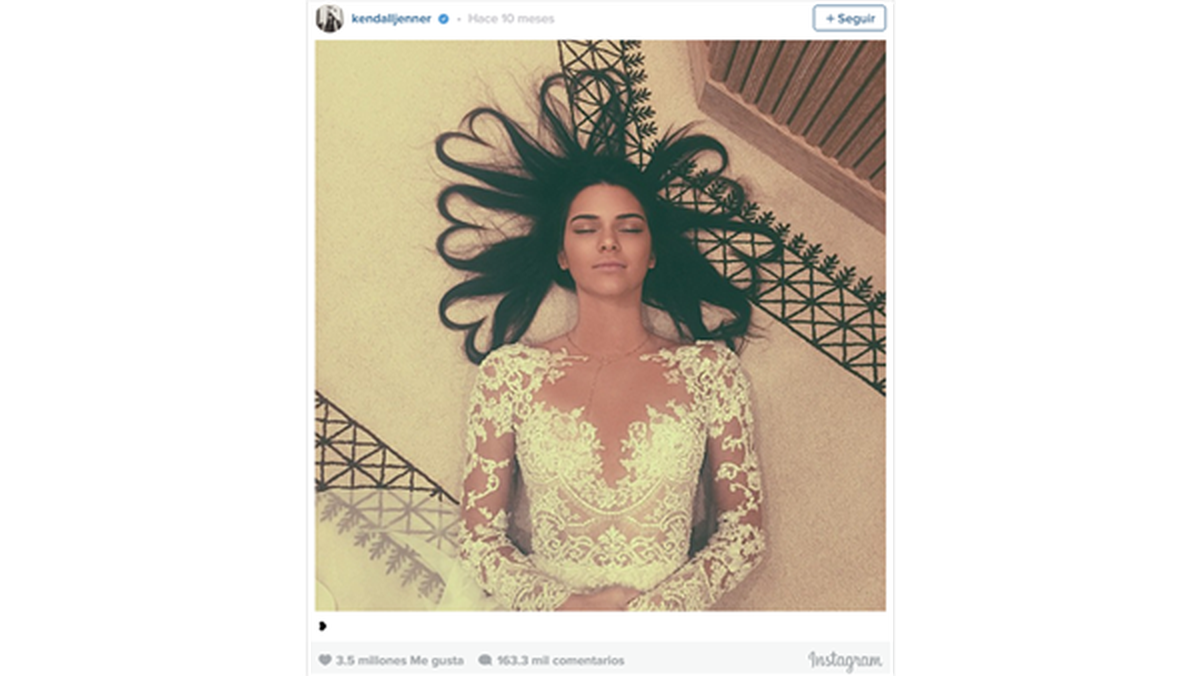 La foto con más 'me gusta' de Instagram: Kendall Jenner, enseñando su peinado de corazones