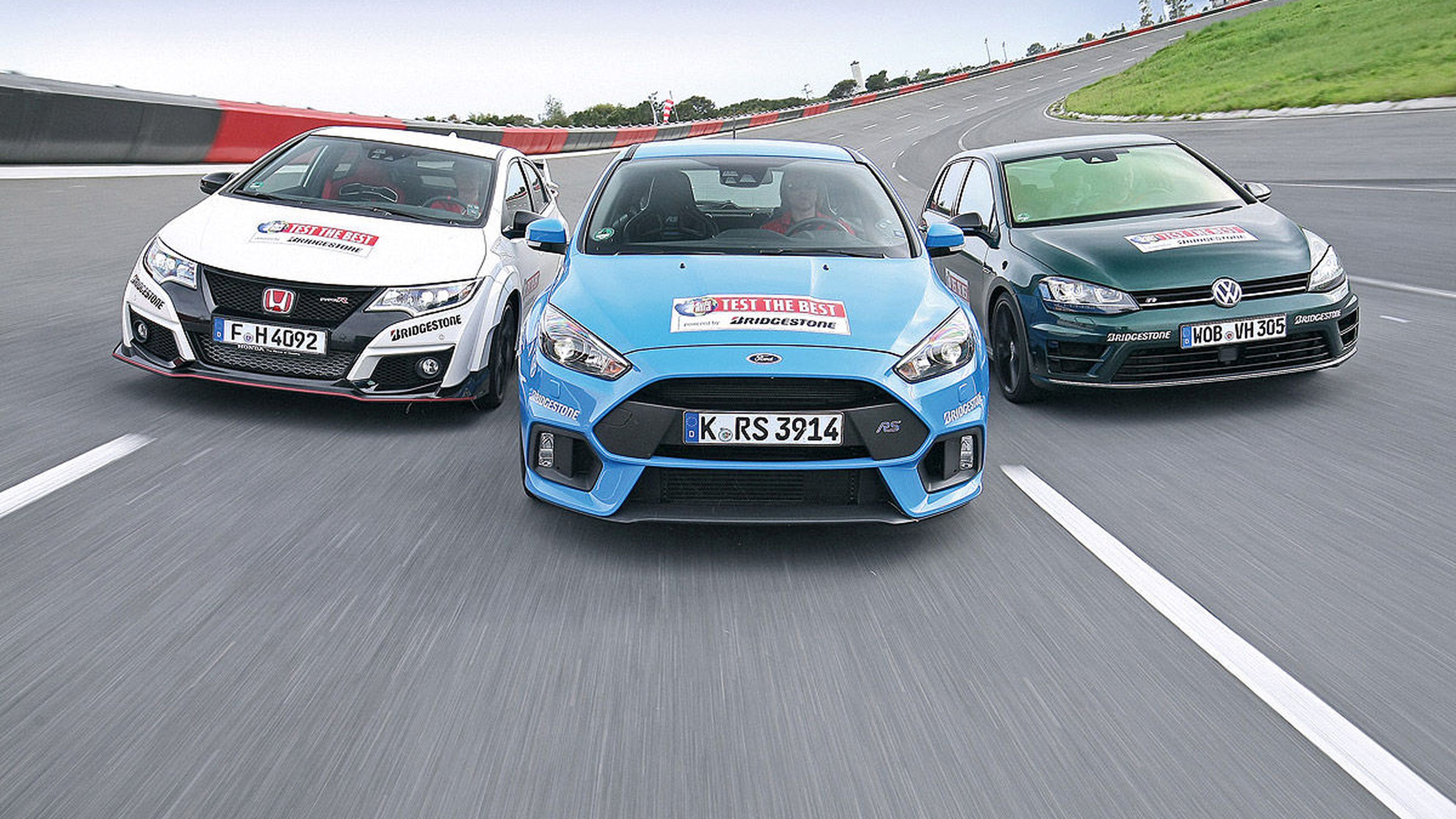 Comparativa: Ford Focus RS / VW Golf R / Honda Civic Type R