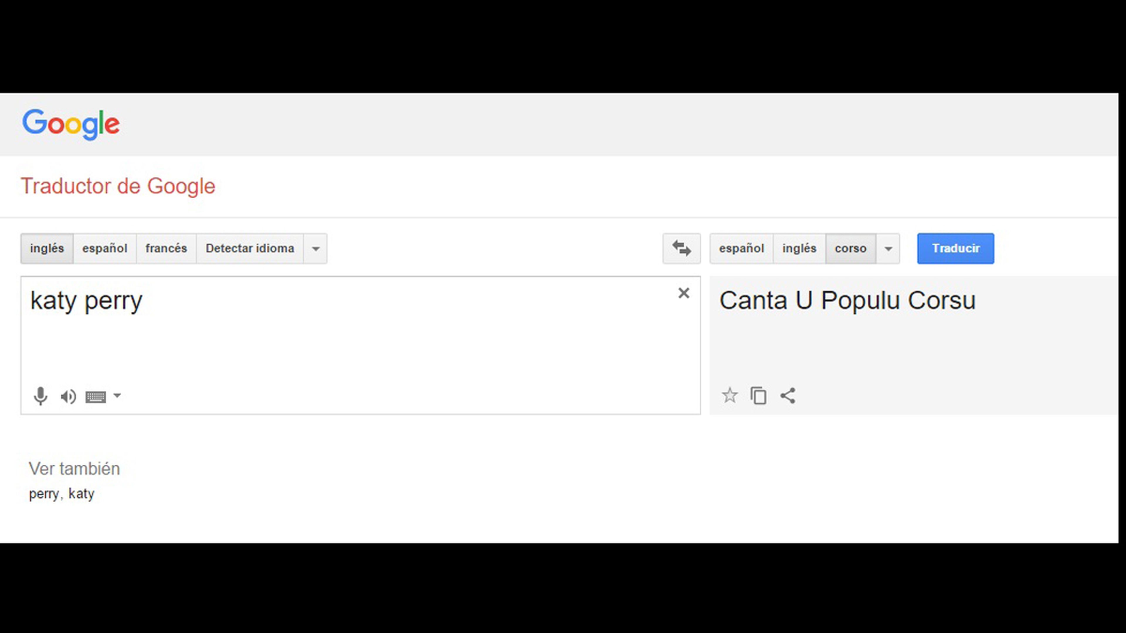 ¿Qué pasa si escribes Katy Perry en Google Translator?