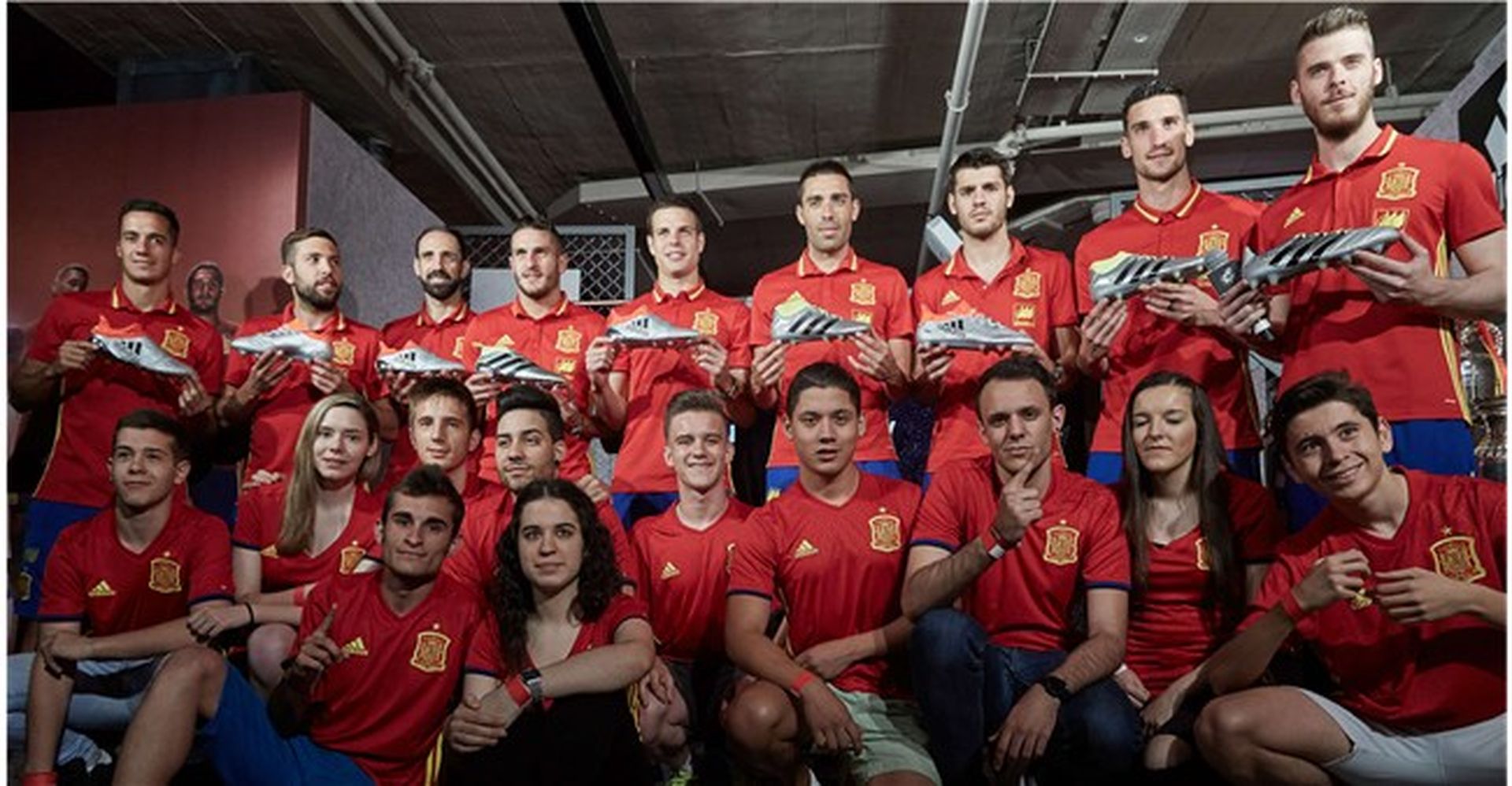 Algunos de los jugadores de la Selección Española