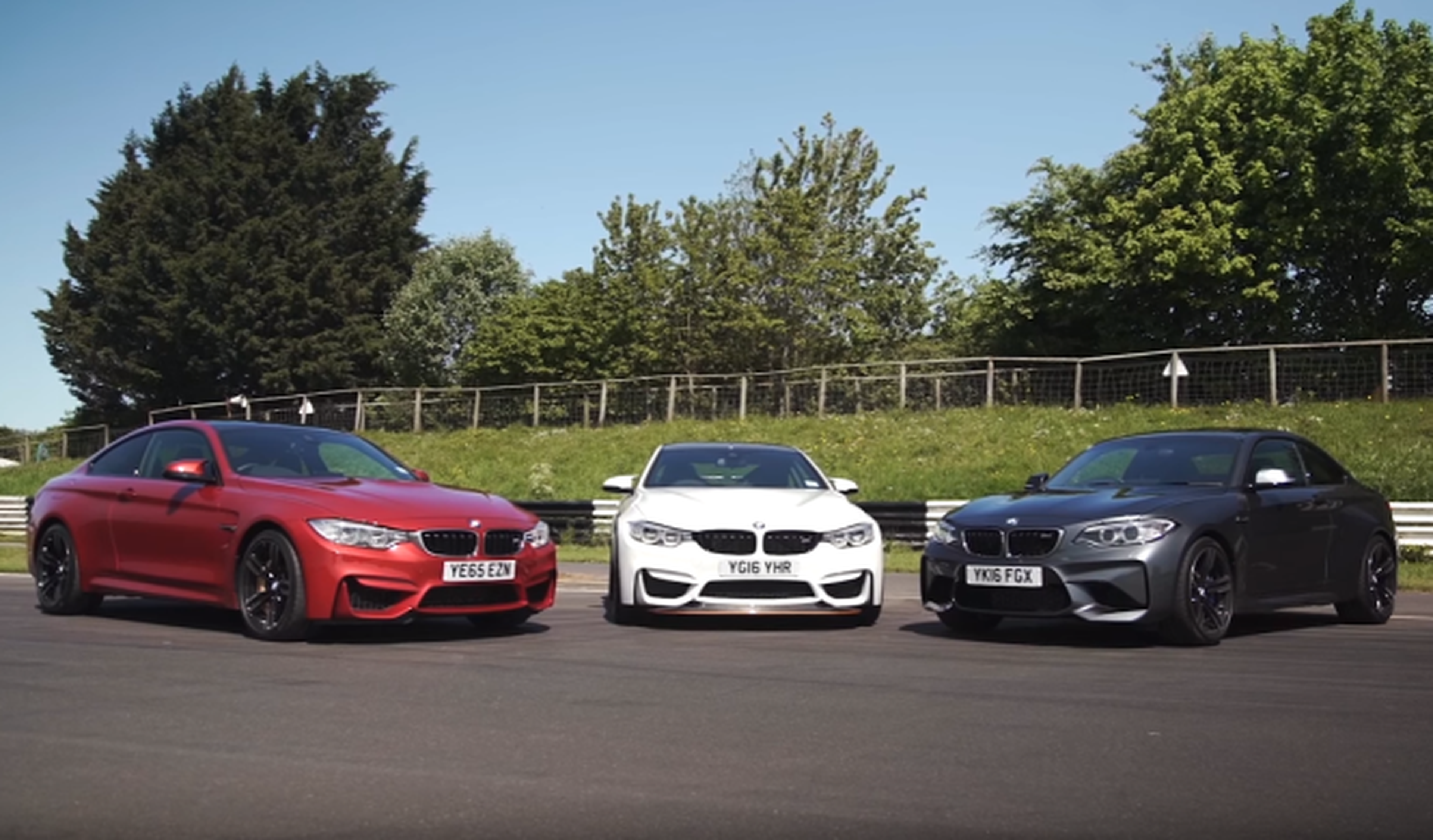 Vídeo: BMW M2, M4 y M4 GTS, batalla en casa