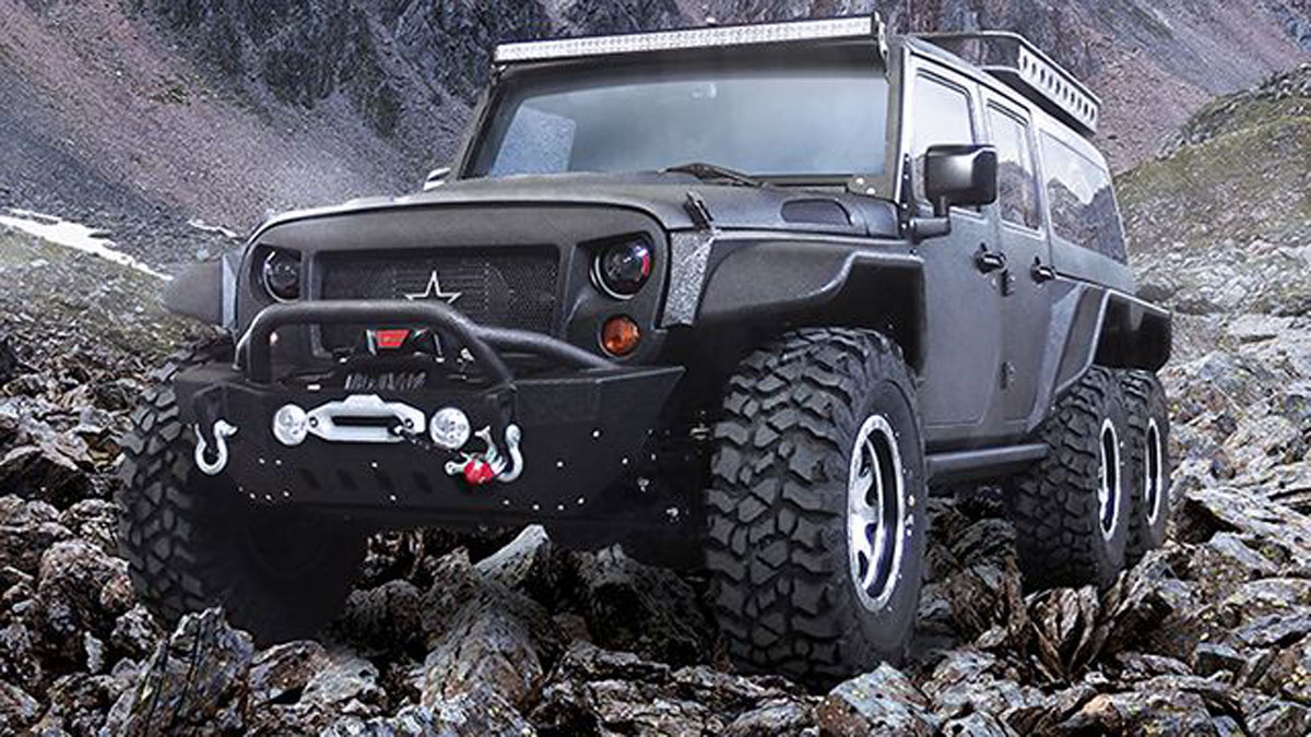 Un Jeep Wrangler 6x6 (cosa de chinos...) -