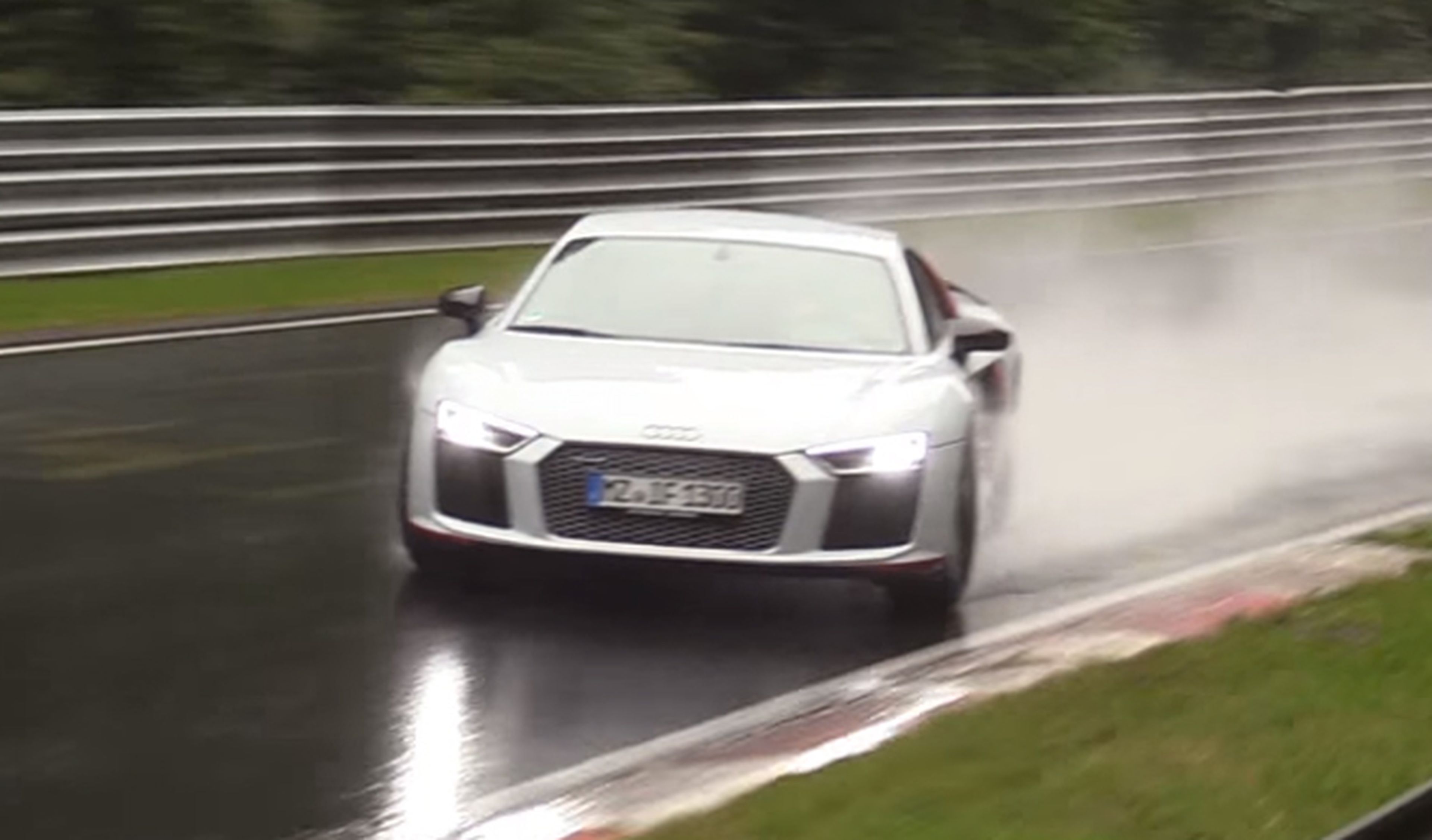 Vídeo: espectacular salvada de un Audi R8 V10 plus