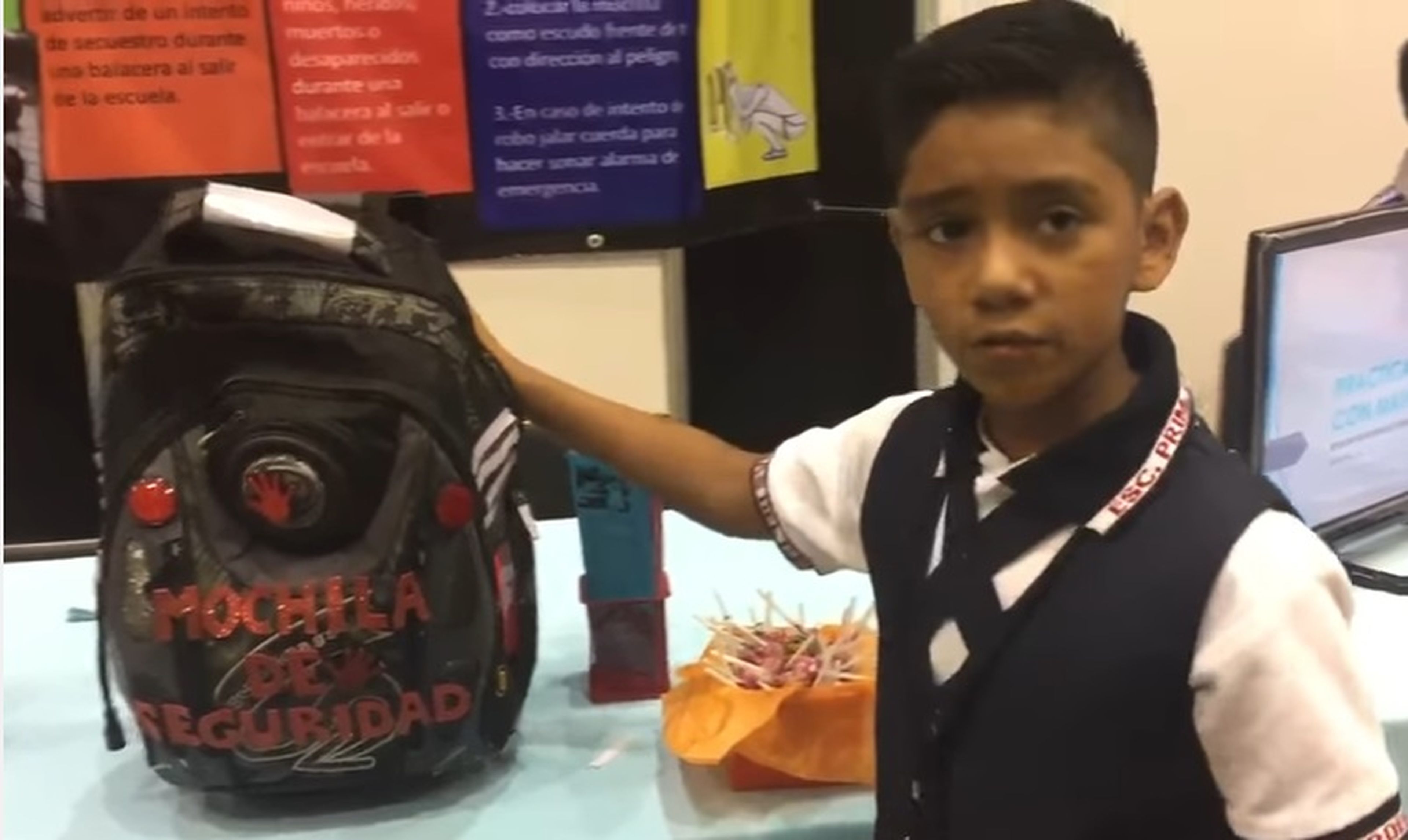 La mochila antisecuestros que ha inventado un niño mexicano