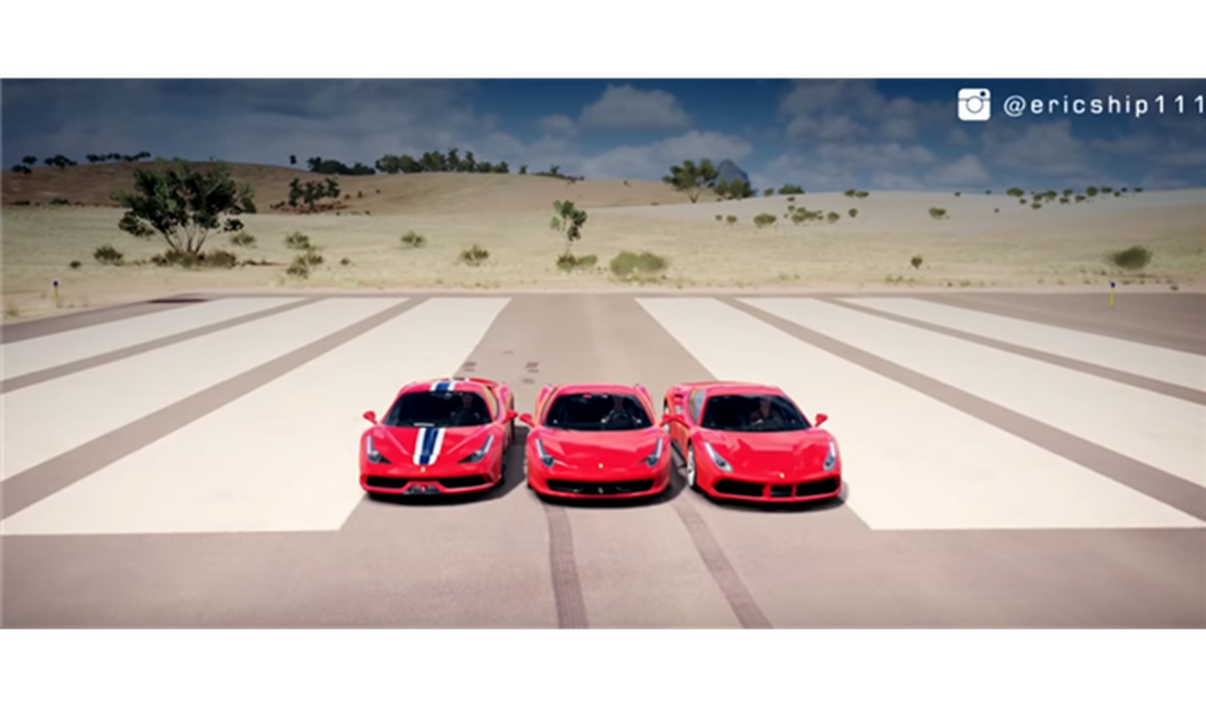 Ferrari 458 Vs Speciale Vs 488 GTB, en el Forza Horizon 3