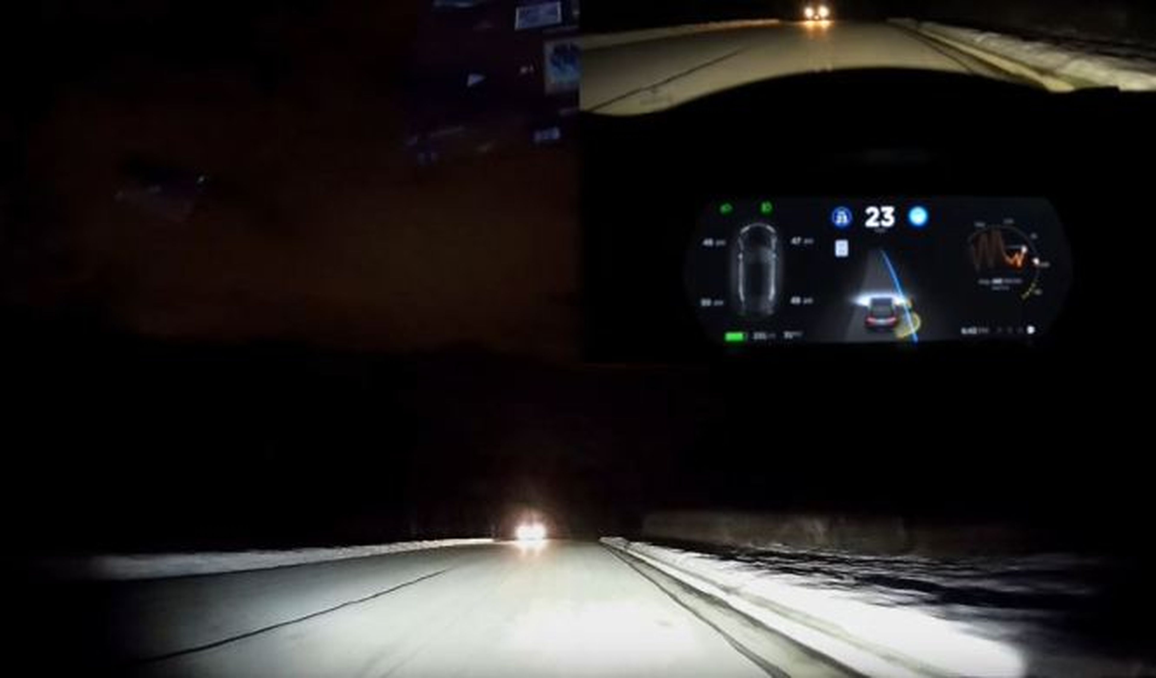 Vídeo: el AutoPilot de Tesla por una carretera nevada