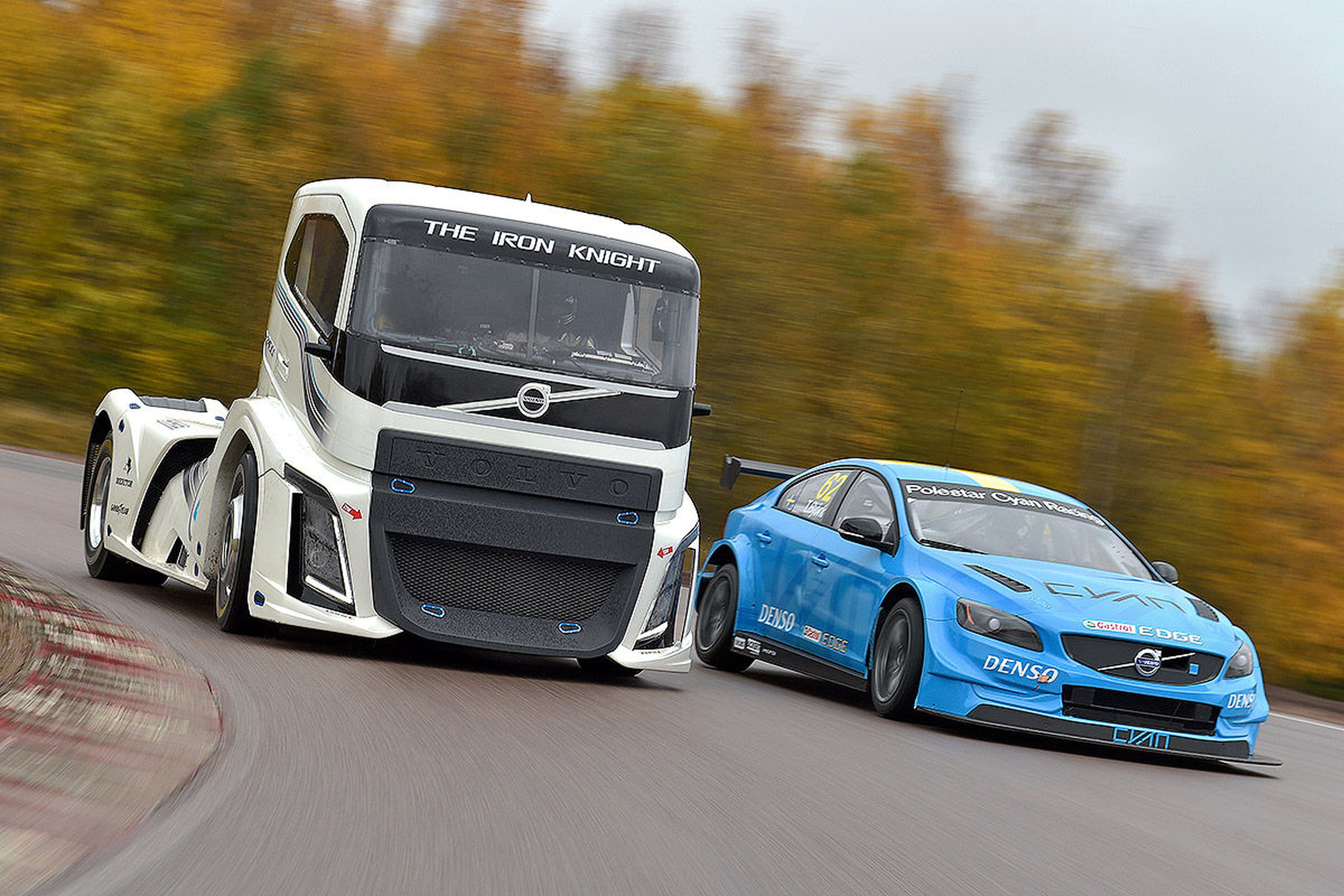 Duelo extremo en Volvo. Coche vs Camión: S60 vs Iron Knight