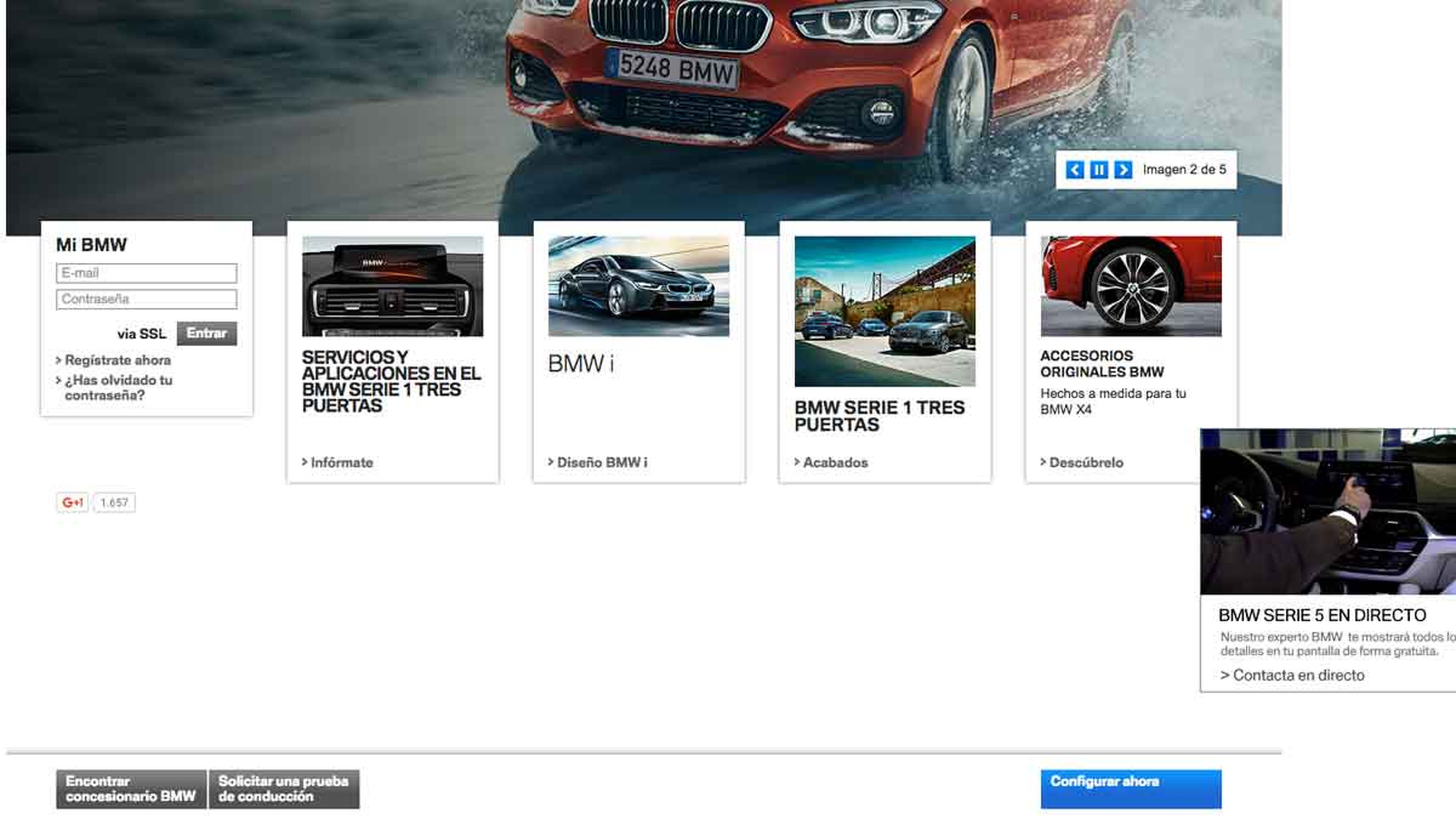 Para configurar tu BMW, ve a la web www.bmw.es.