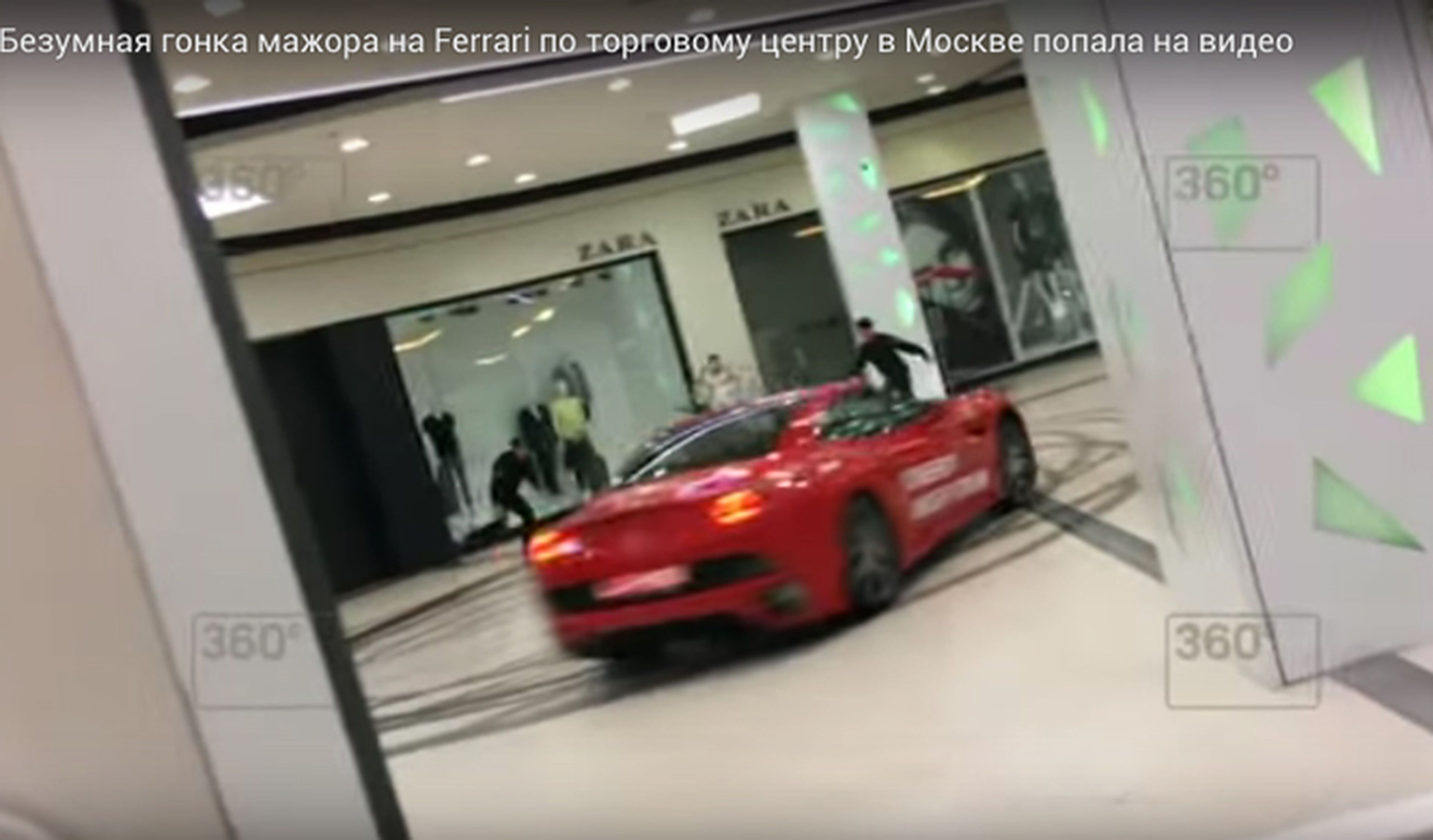 Un alcalde ruso 'drifta' un Ferrari en un centro comercial