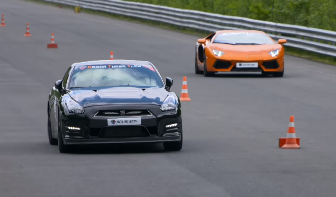 Vídeo: Lambo Aventador biturbo vs Nissan GT-R vs BMW M6 -