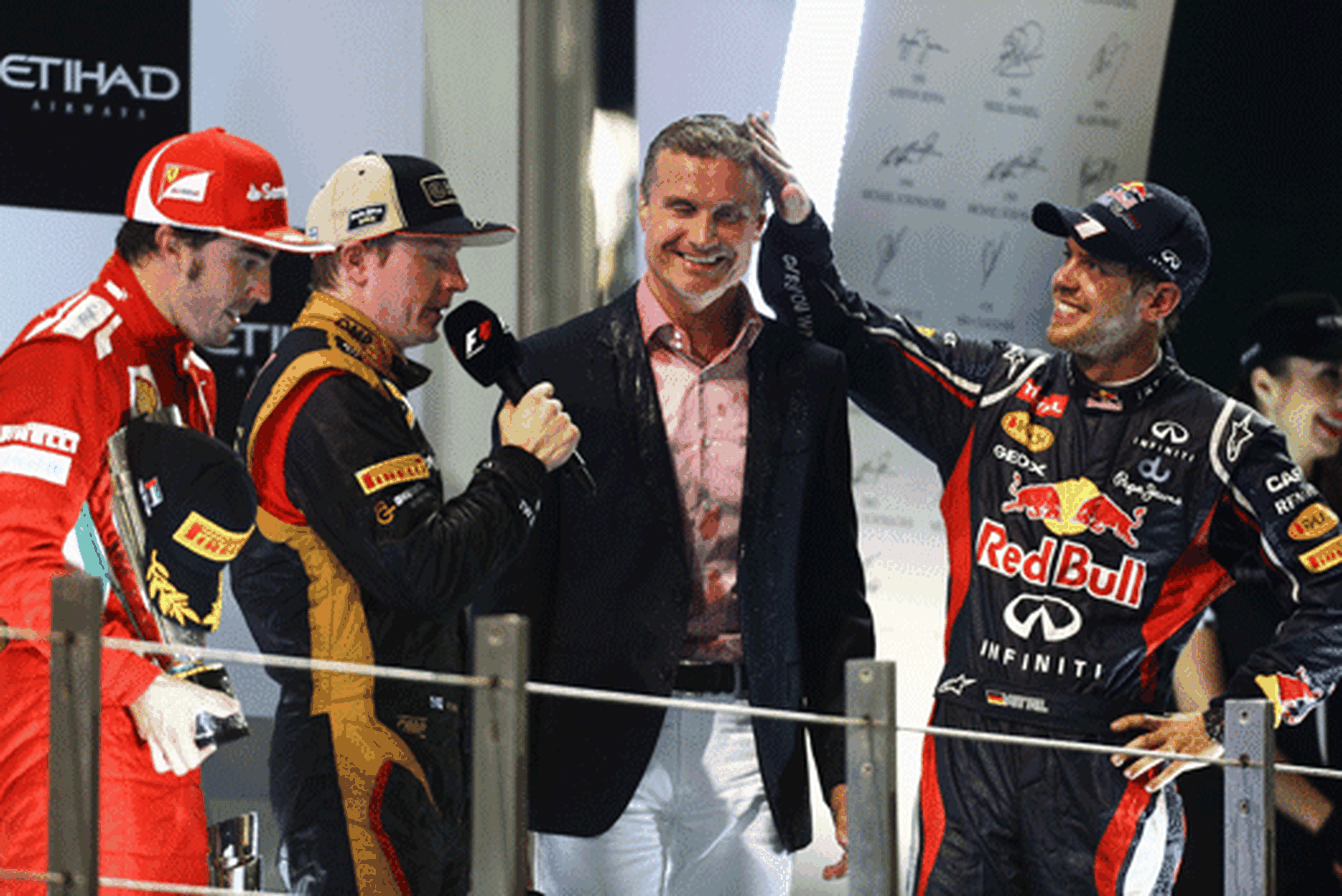 Alonso - Raikkonen - Vettel - Coulthard - podio - Abu dabi 2012