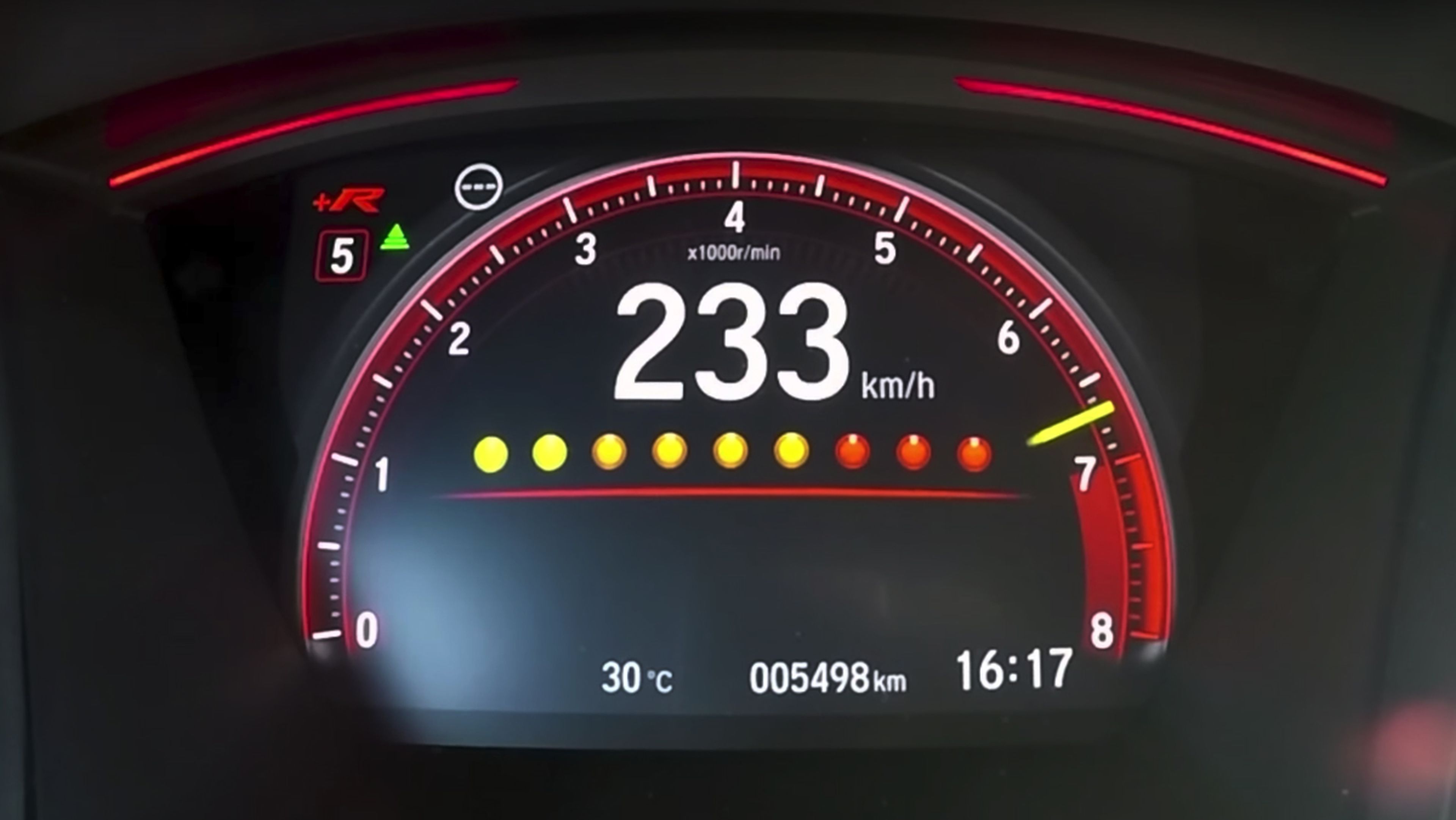Así alcanza los 200 km/h el Civic Type R 2017