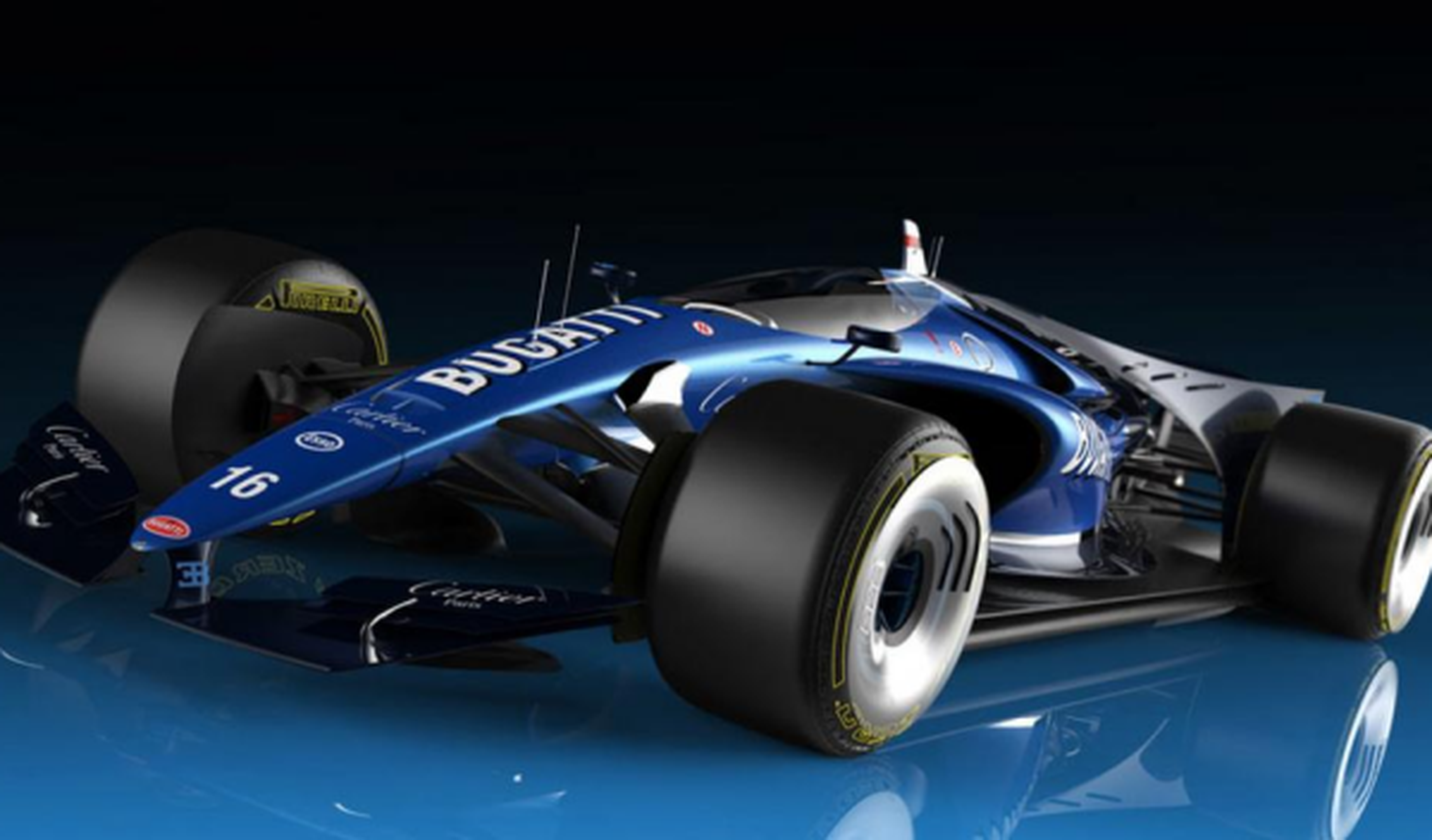 Así de espectacular sería el coche de Bugatti en Fórmula 1