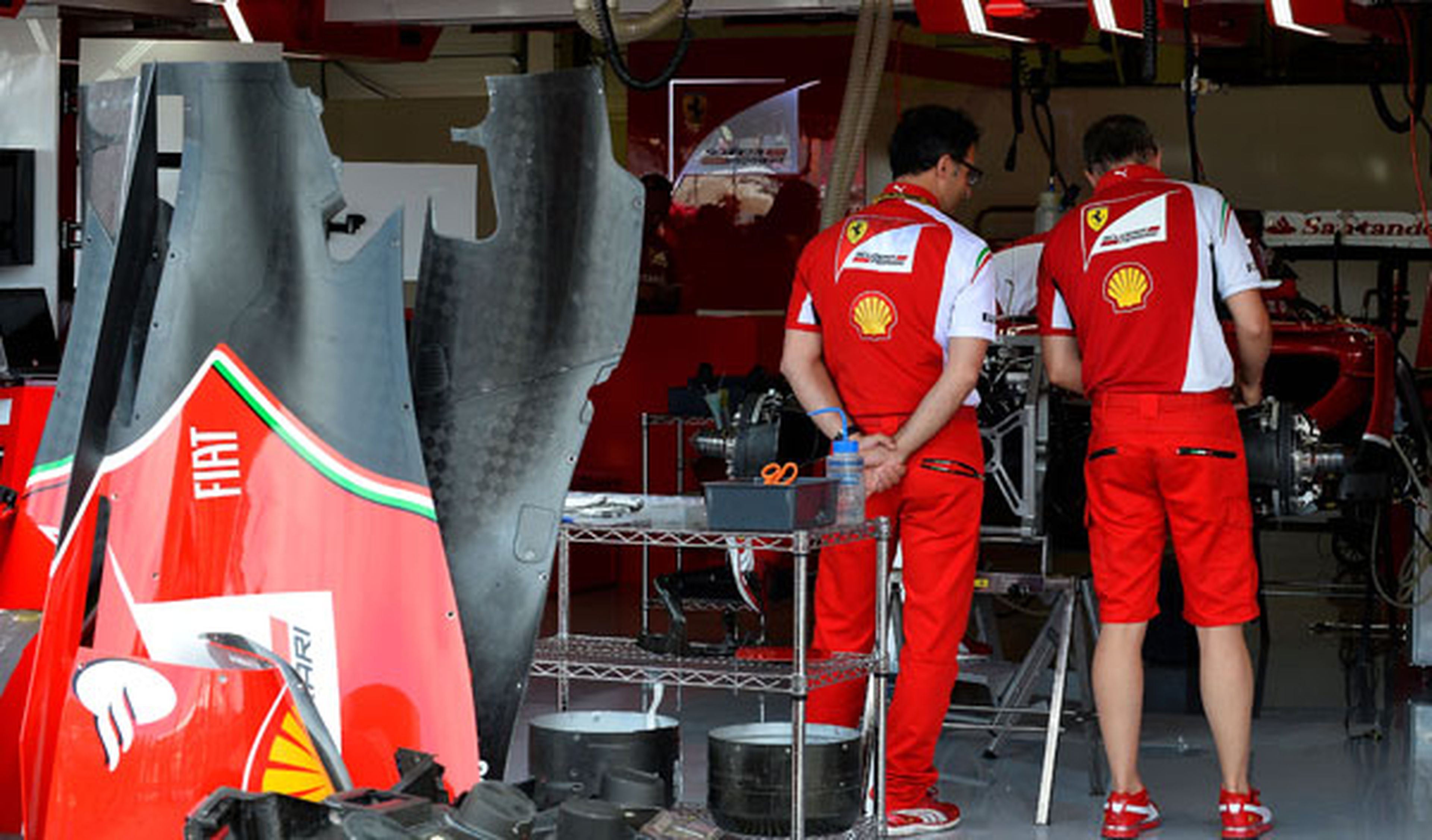 Box de Ferrari en Silverstone durante el GP Gran Bretaña 2014