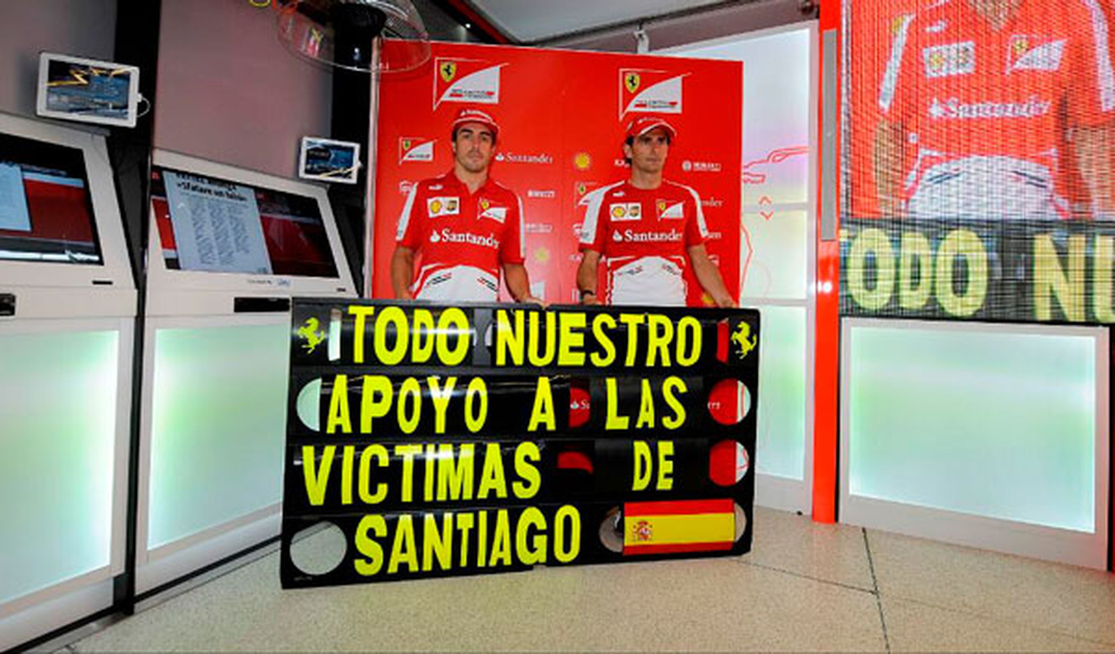 Fernando Alonso - Pedro de la Rosa - Ferrari - Homenaje - Accidente Santiango
