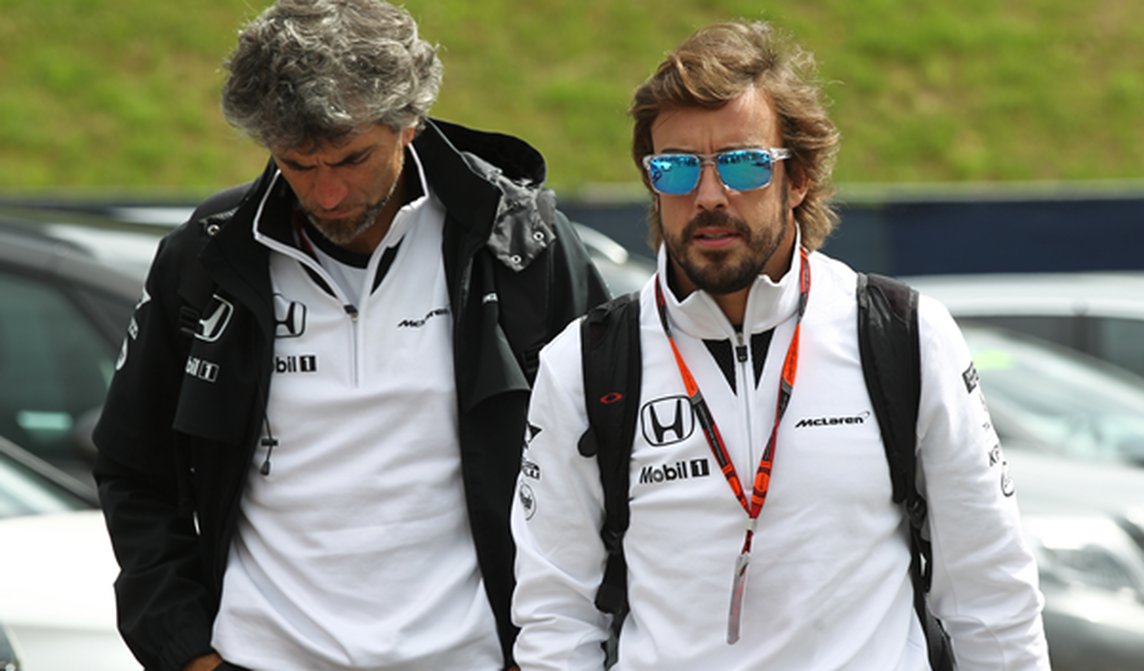 Fernando Alonso, en su llegada al circuito de Austria