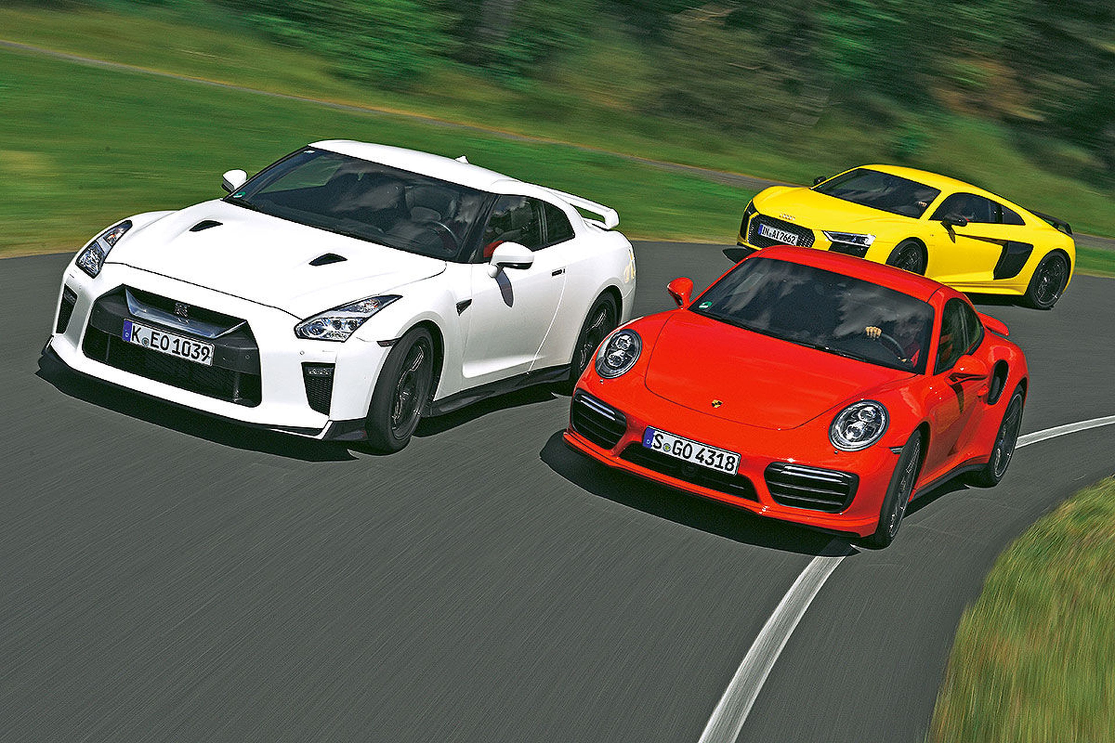 Nissan GT-R Track Edition/Audi R8 V10 plus/Porsche 911 Turbo S: