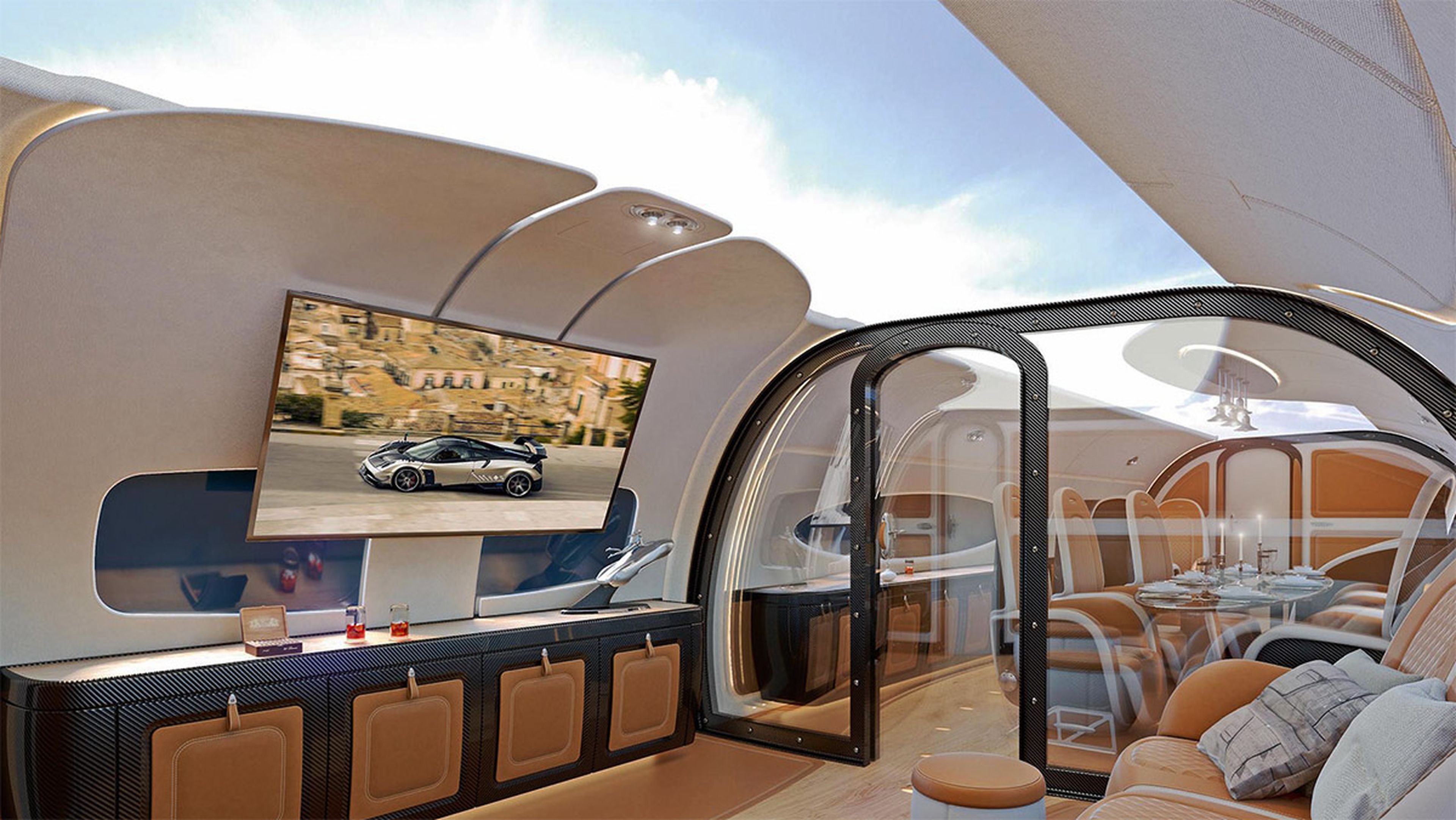El techo panorámico de Pagani para un jet de Airbus