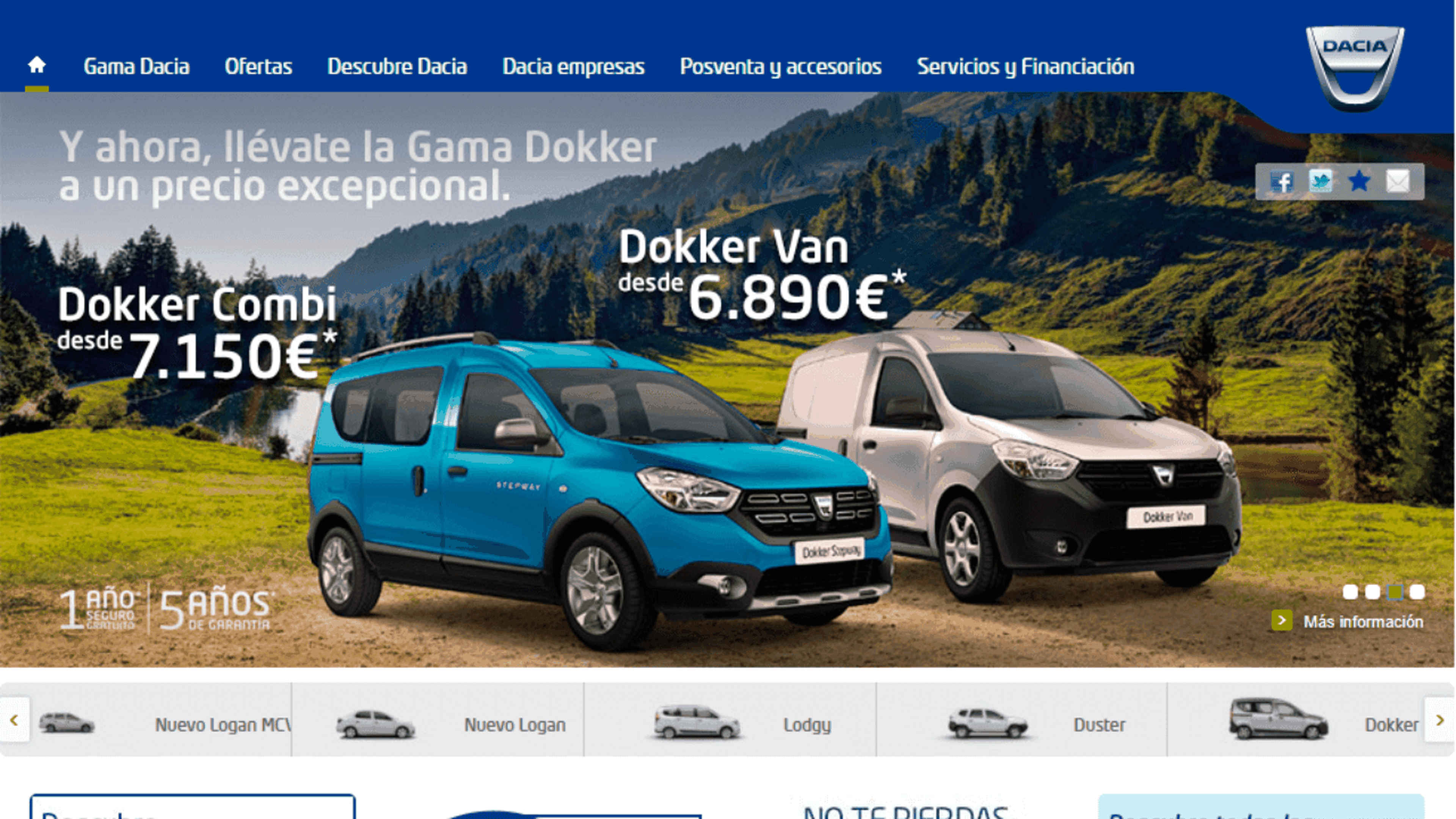Dacia Sandero, Configurador de coches nuevos