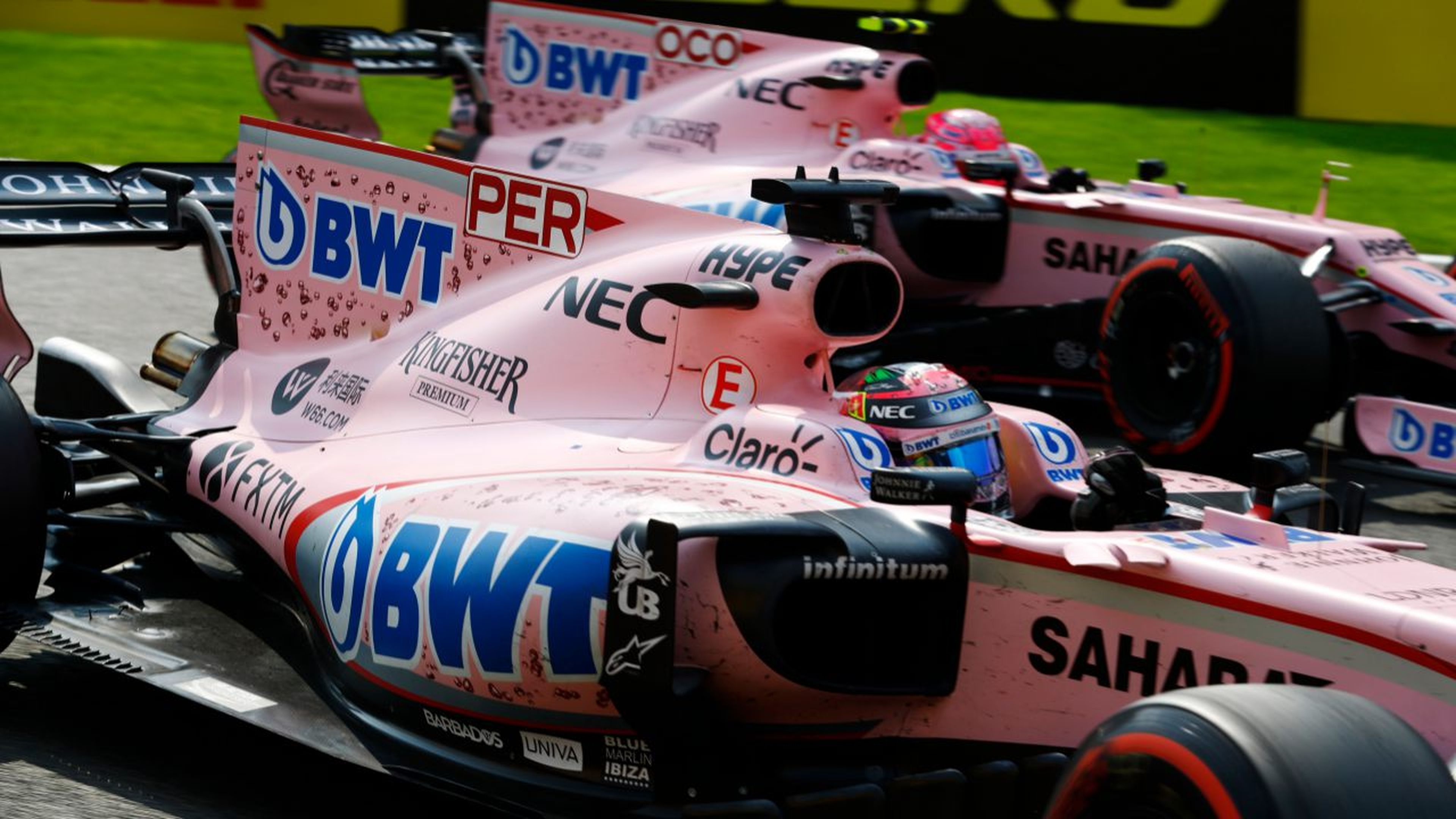 Sergio Pérez y Esteban Ocon, pilotos de Force India